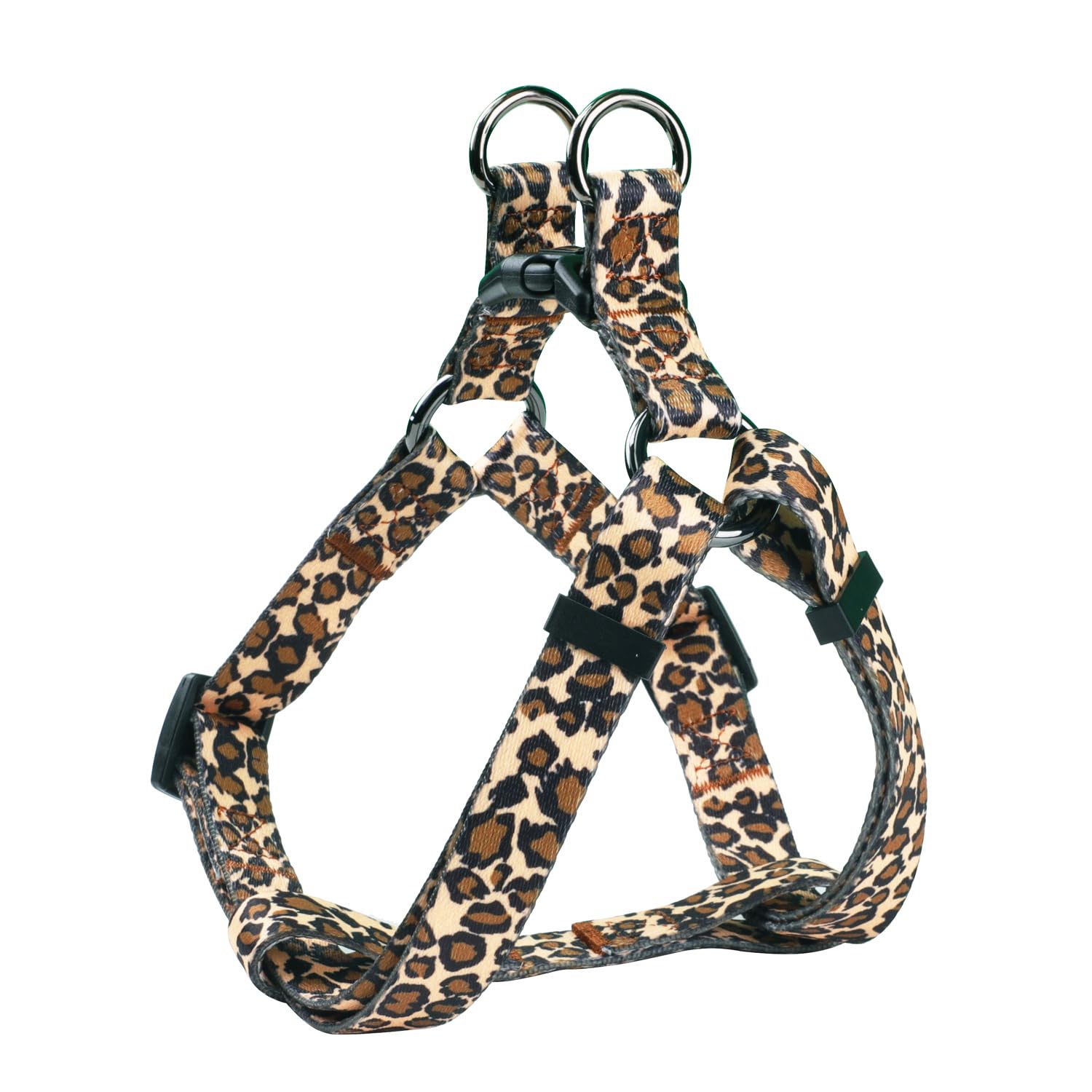 Olahibi Harness And Leash Set, Leopard Pattern, 5Ft Matching Leash, No Pull, Easy Wear For Small Dogs.(S, Brown Leopard)