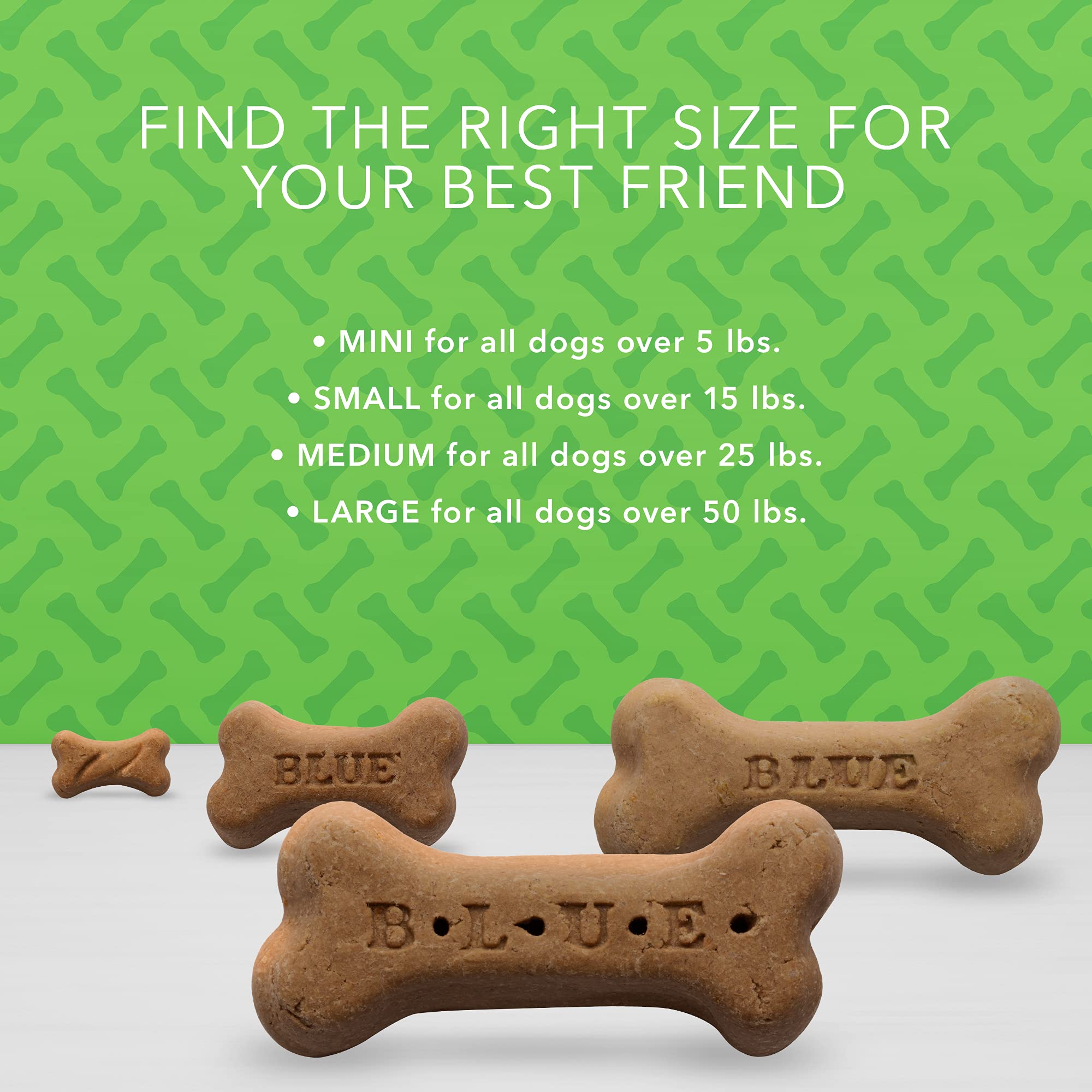 Blue Buffalo Bones Small Natural Dog Treats, Crunchy Dog Biscuits, Assorted Flavors - Beef, Chicken, Bacon Flavors, 16-oz. Bag (