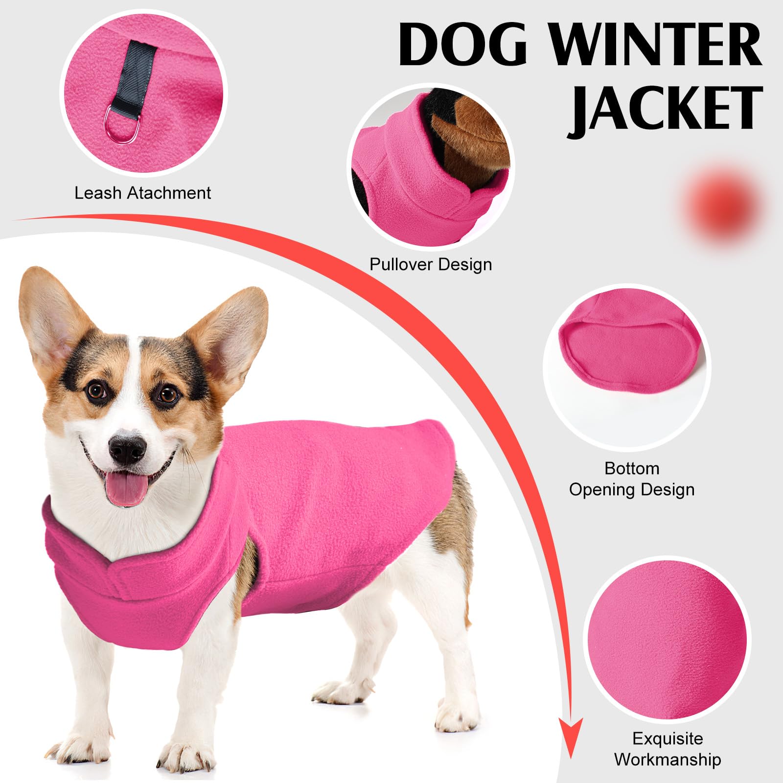 Fleece Dog Sweater Vest, Soft Warm Pullover Fleece Dog Jackets, Winter Dog Clothes For Small Mediun Large Dogs, Stretchy Fleece