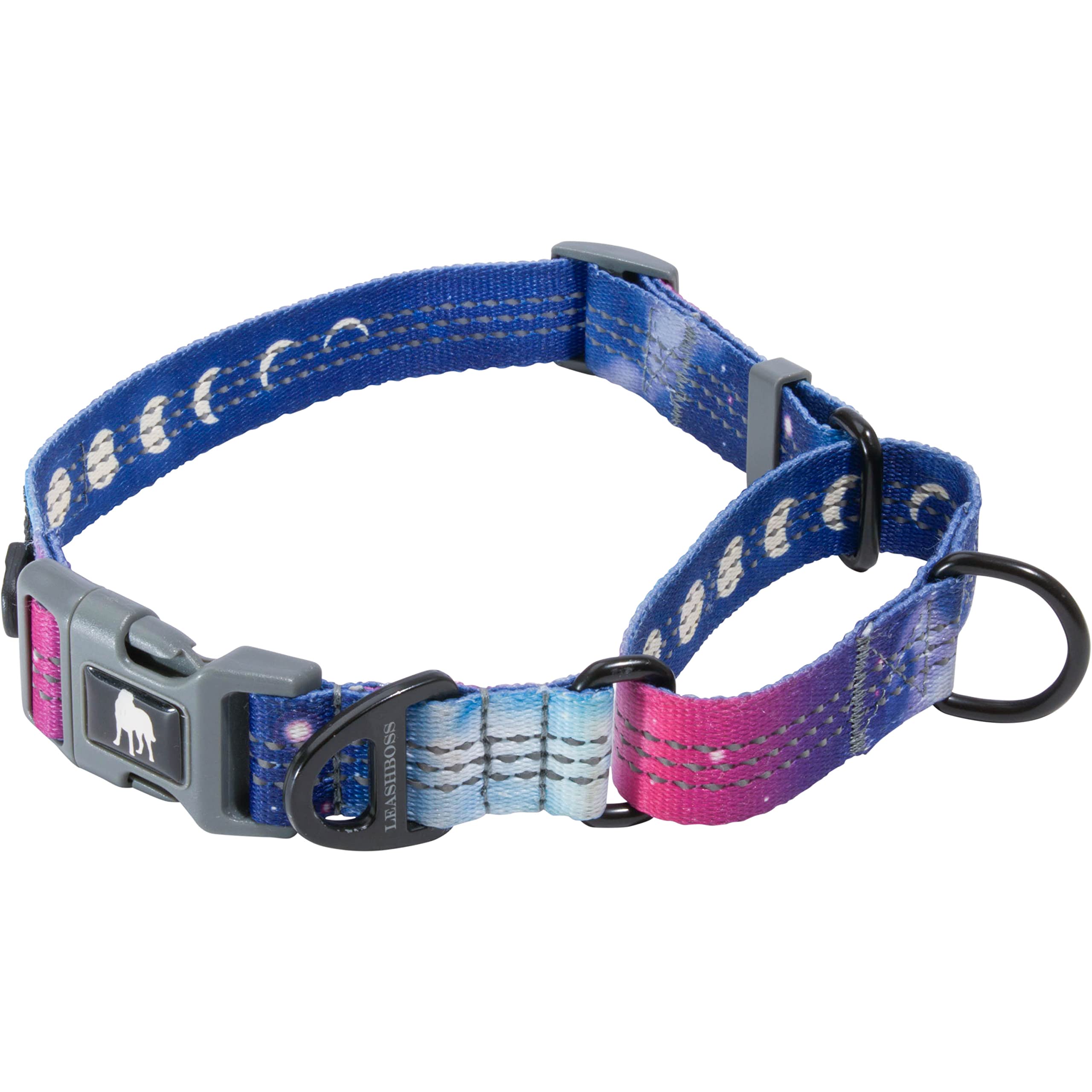 Leash Boss Martingale Collar For Dogs | Reflective Nylon Dog Collar For Large Dogs, Medium And Small Dogs | No Pull Pet Training Collar | Quick Release Buckle, Adjustable Pet Collar