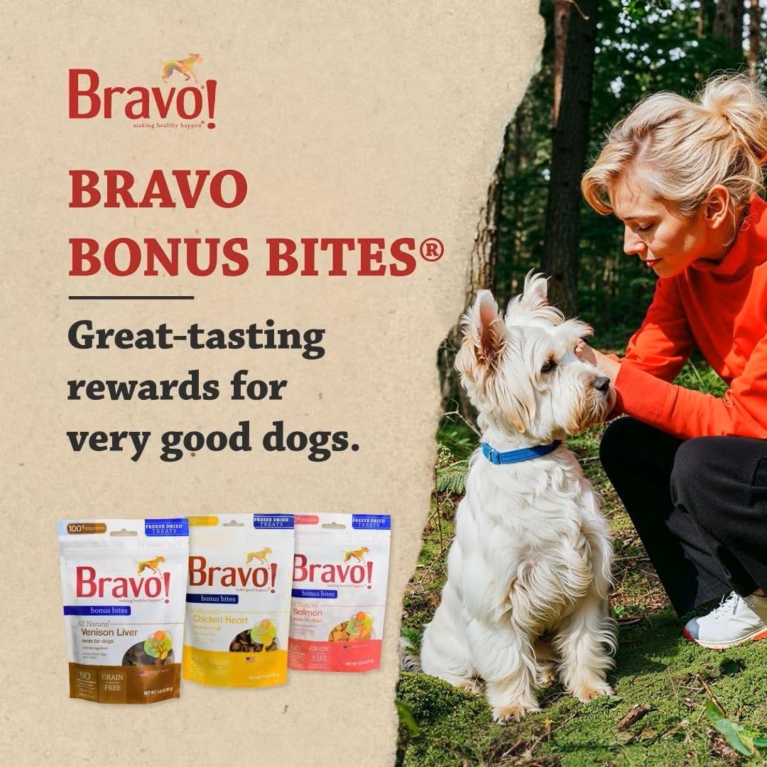 Bravo! Freeze Dried Raw Dog Treats, Chicken Breast, High Protein, Grain Free, 3 Ounce