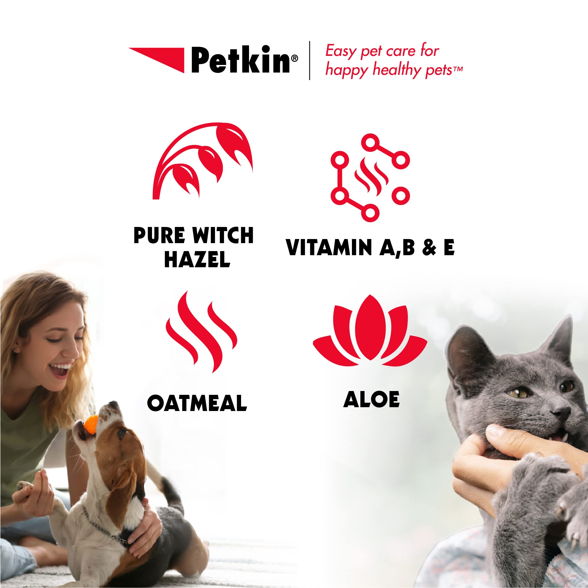 Petkin Anti Itch Wipes for Dogs and Cats, 60 Wipes, 2 Pack - Soothes Hot Spots, Skin Irritations and Scratching - Bitter Taste S