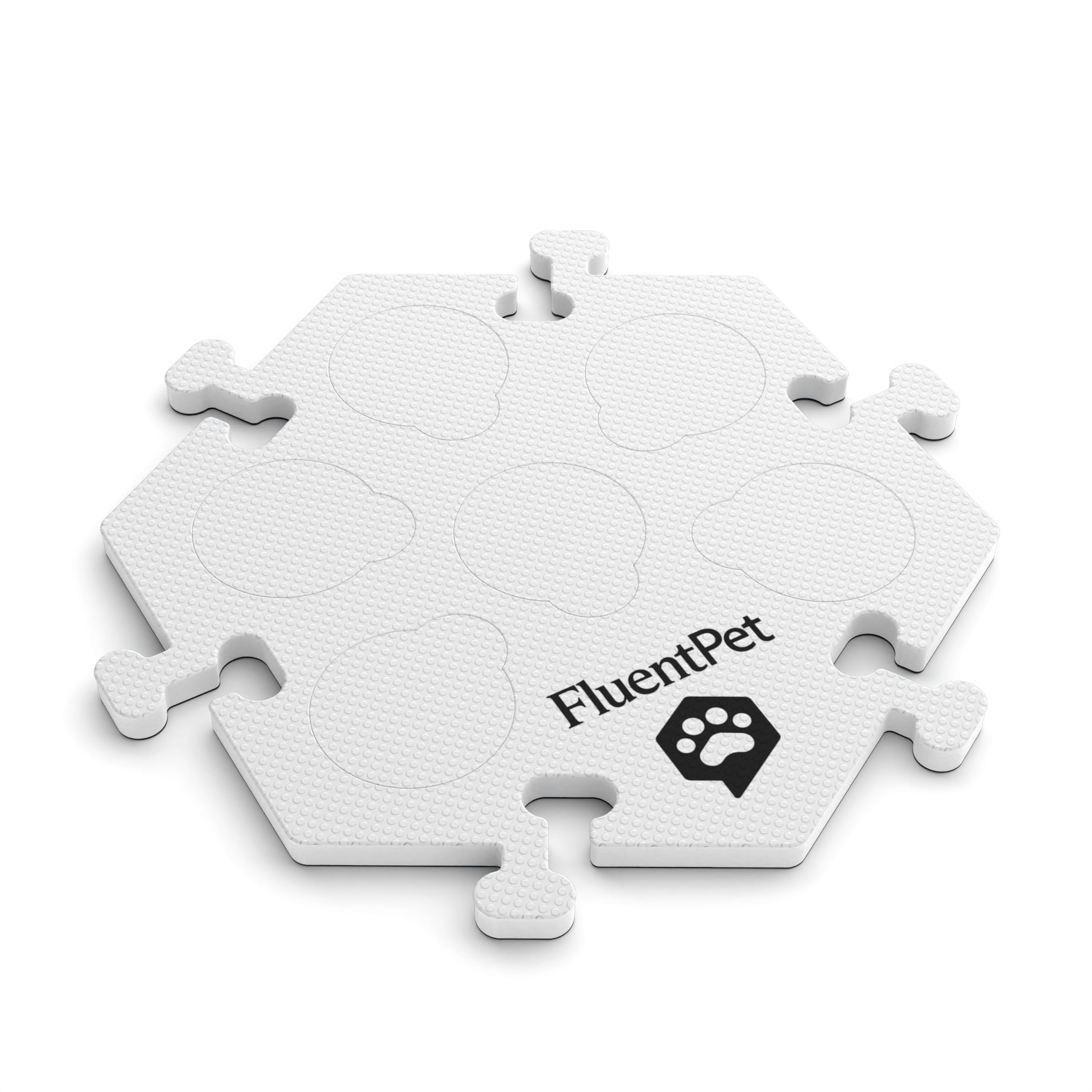 Fluentpet Hextile - White | Accessory Dog And Cat Button Learning Kits | Can Hold Up To 6 Buttons | Soft, Durable, And Non-Slip 