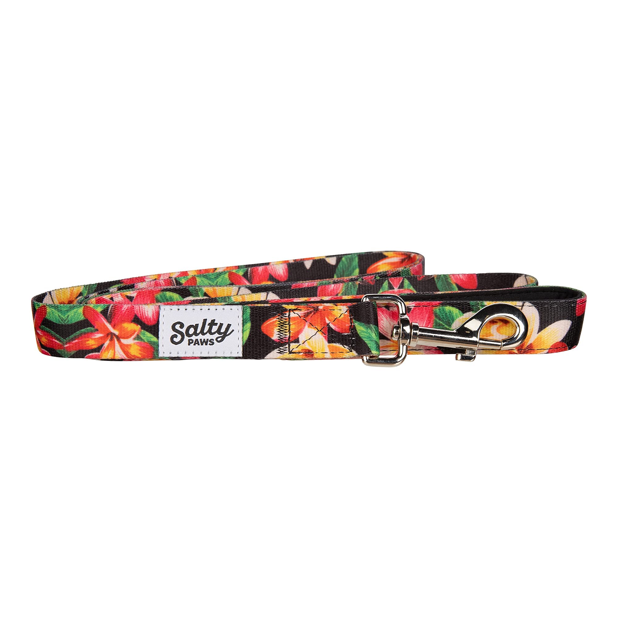 Salty Paws Floral Print Dog Leash Heavy Duty Padded Handle For Small, Medium, Large Dogs Matching (Medium 6' For Dogs 25-50 Lbs.