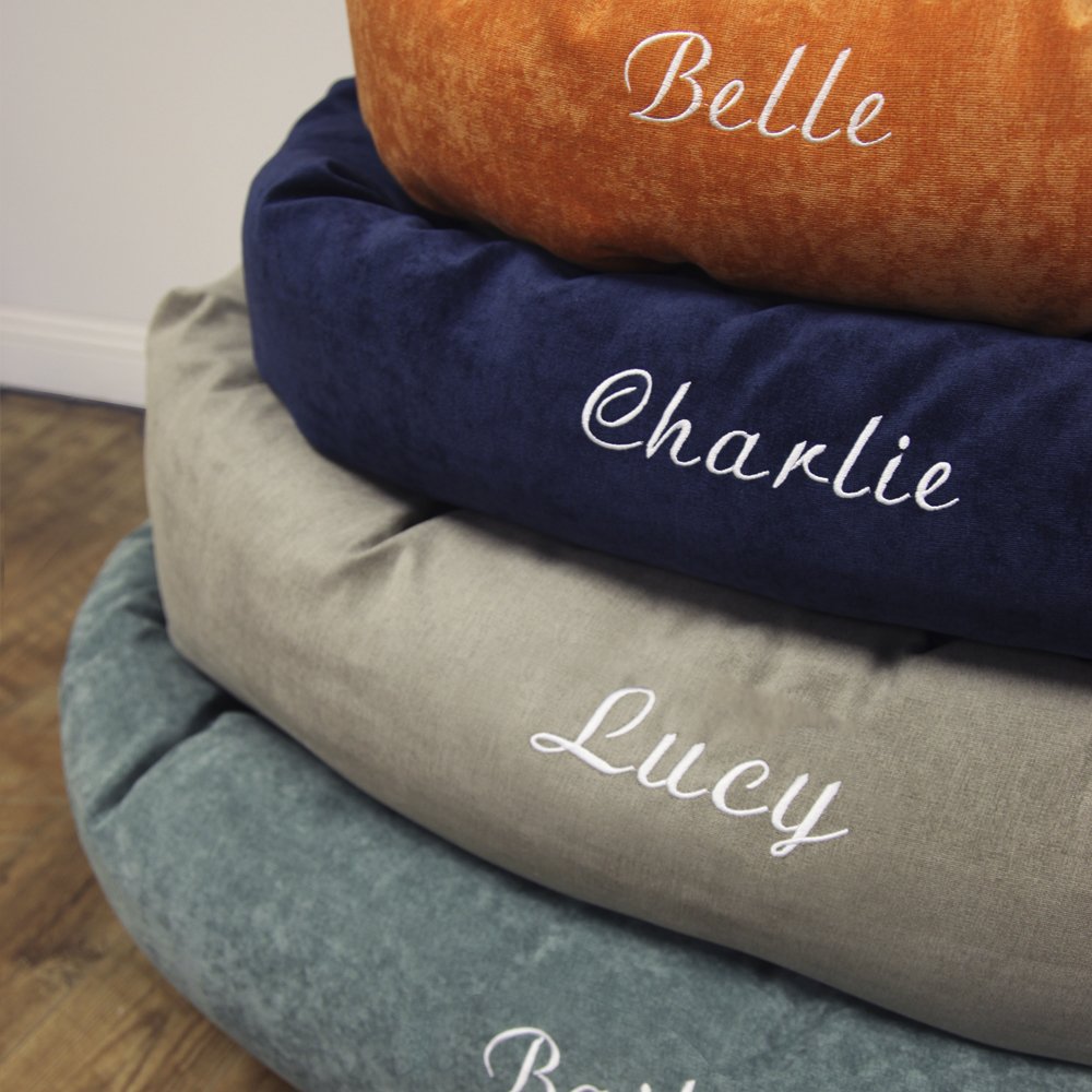 Majestic Pet Personalized Villa Shredded Memory Foam Mix Calming Dog Bed - Washable, Cozy Soft Round With Spine For Head Support