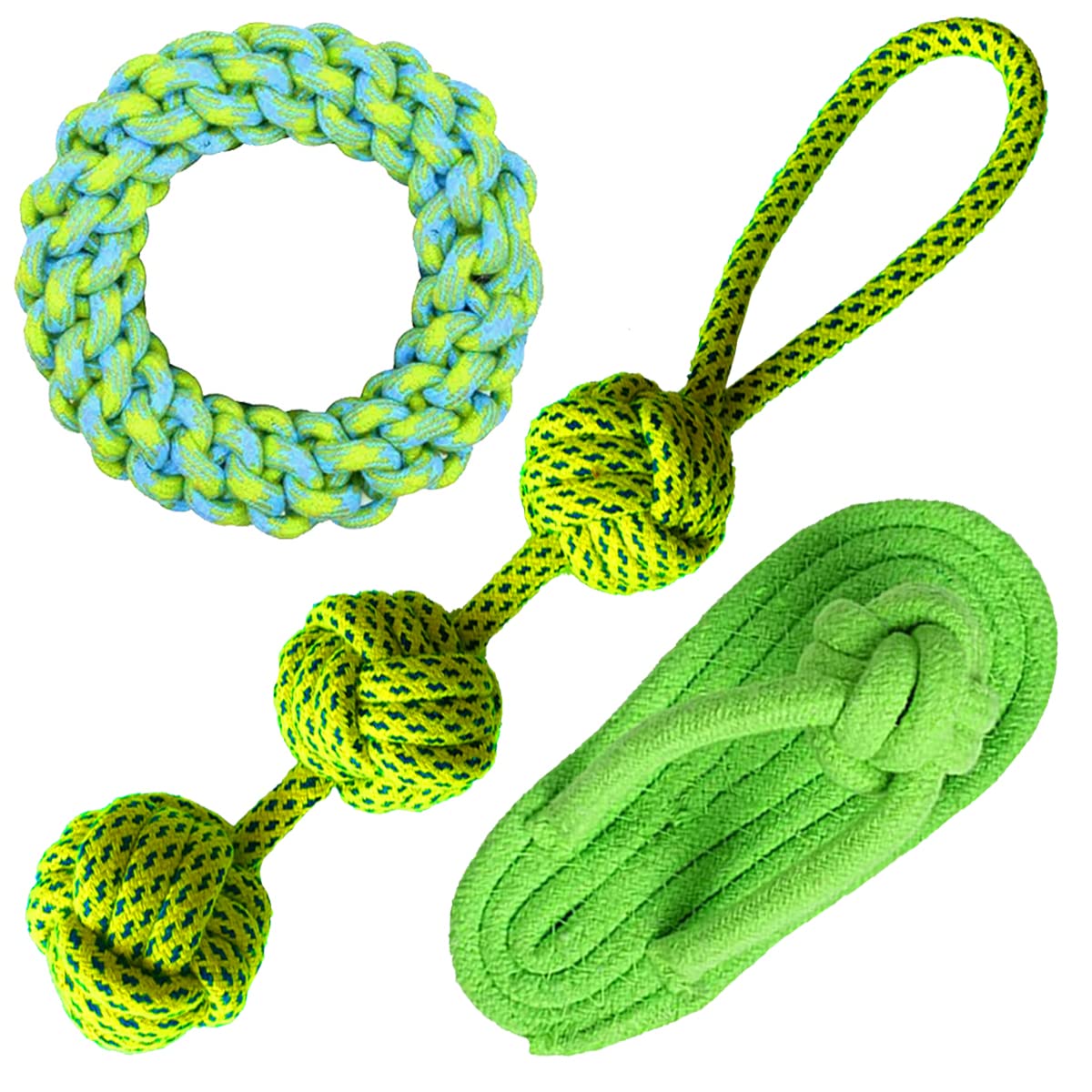 Youhavedeal Dog Chew Toys For Puppy Teething  3 Pack Indestructible Pet Dog Toys For Puppy Chewers, Interactive Tug Of War Rope