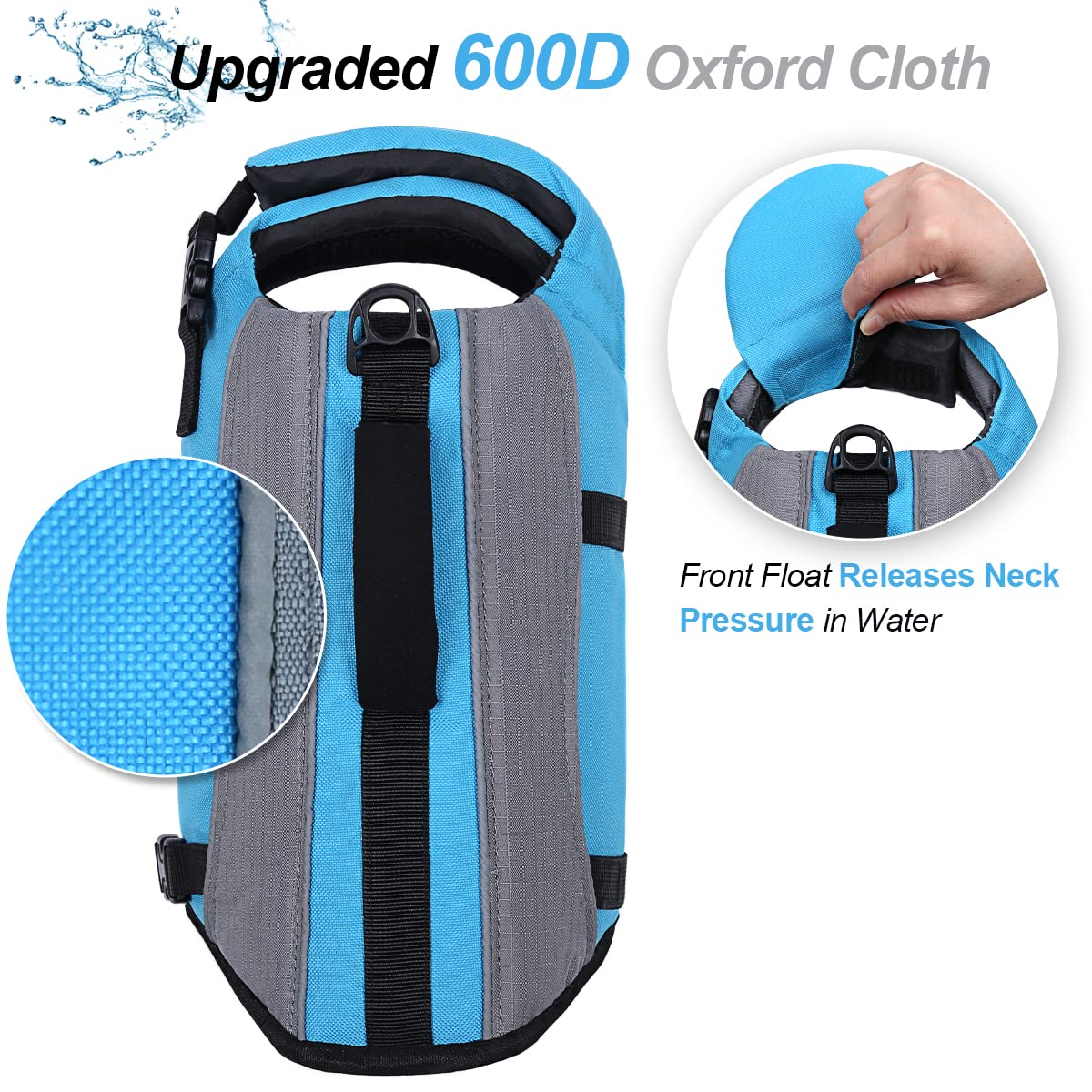Vivaglory Dog Life Jacket With Removable Front Float, Life Vest For Dogs With Reflective Trims & Extra Padding For Swimming & Bo