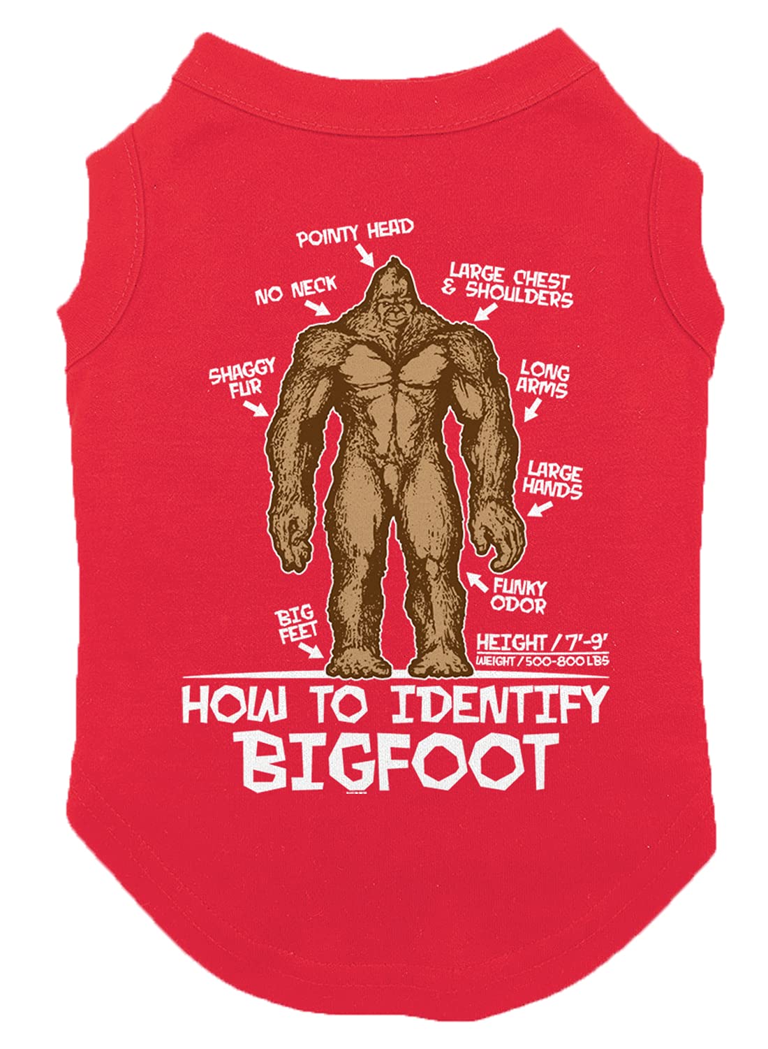 How To Identify Bigfoot - Dog Shirt (Red, 2X-Large)