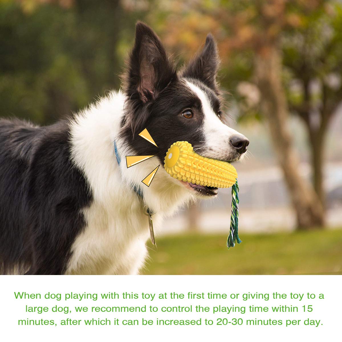 Carllg Dog Chew Toys for Aggressive Chewers, Indestructible Tough Durable Squeaky Interactive Dog Toys, Puppy Teeth Chew Corn St