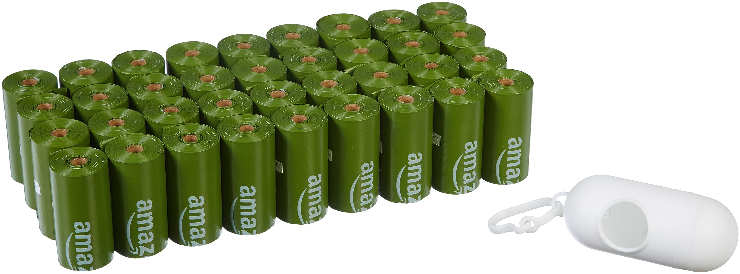 Amazon Basics Dog Poop Bags With Dispenser, 540 Count, Enhanced For Guaranteed Leakproof, Unscented, Includes Leash Clip