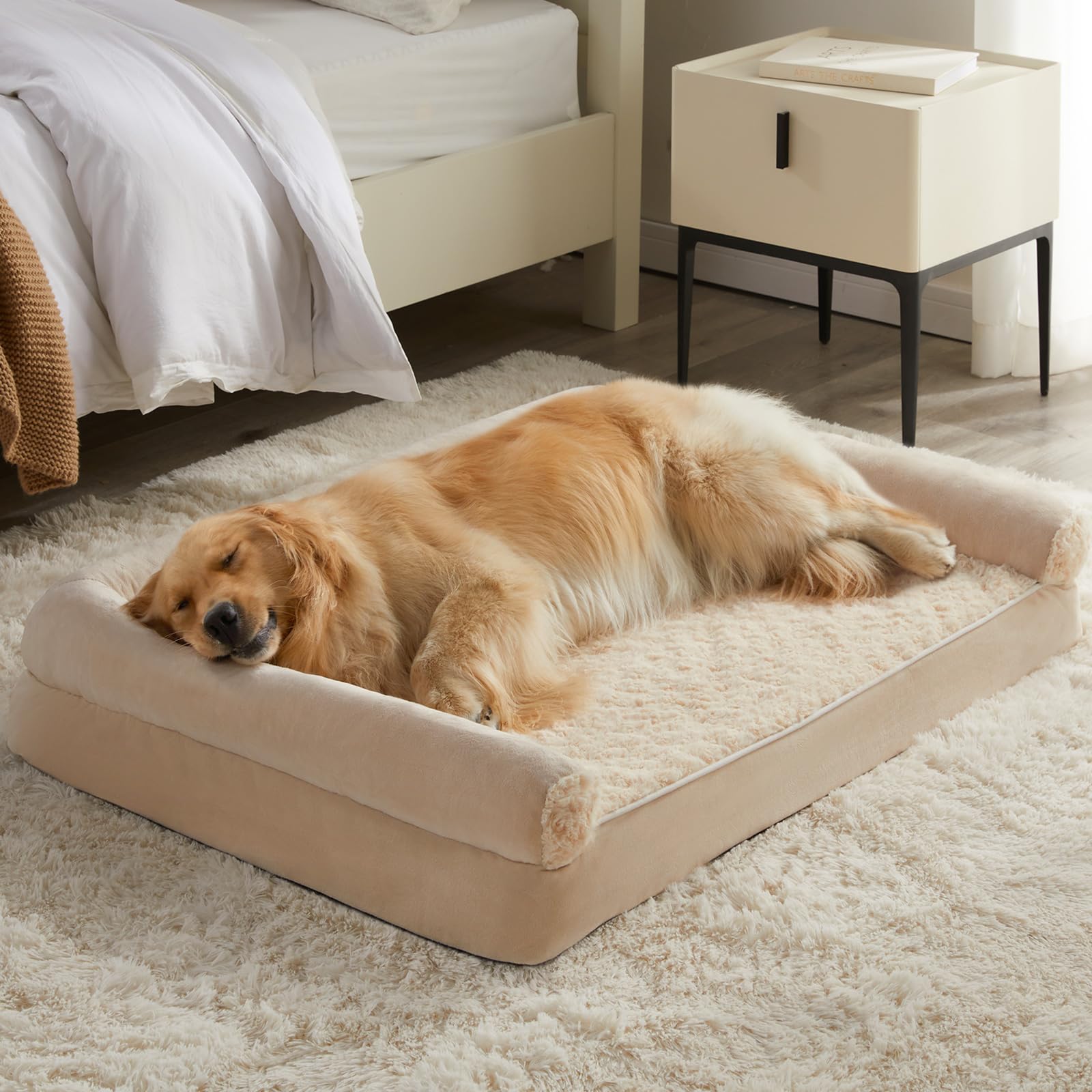 BFPETHOME Dog Beds for Large Dogs, Orthopedic Dog Bed for Medium Large Dogs,Big Waterproof Couch Pet Bed with Removable Washable