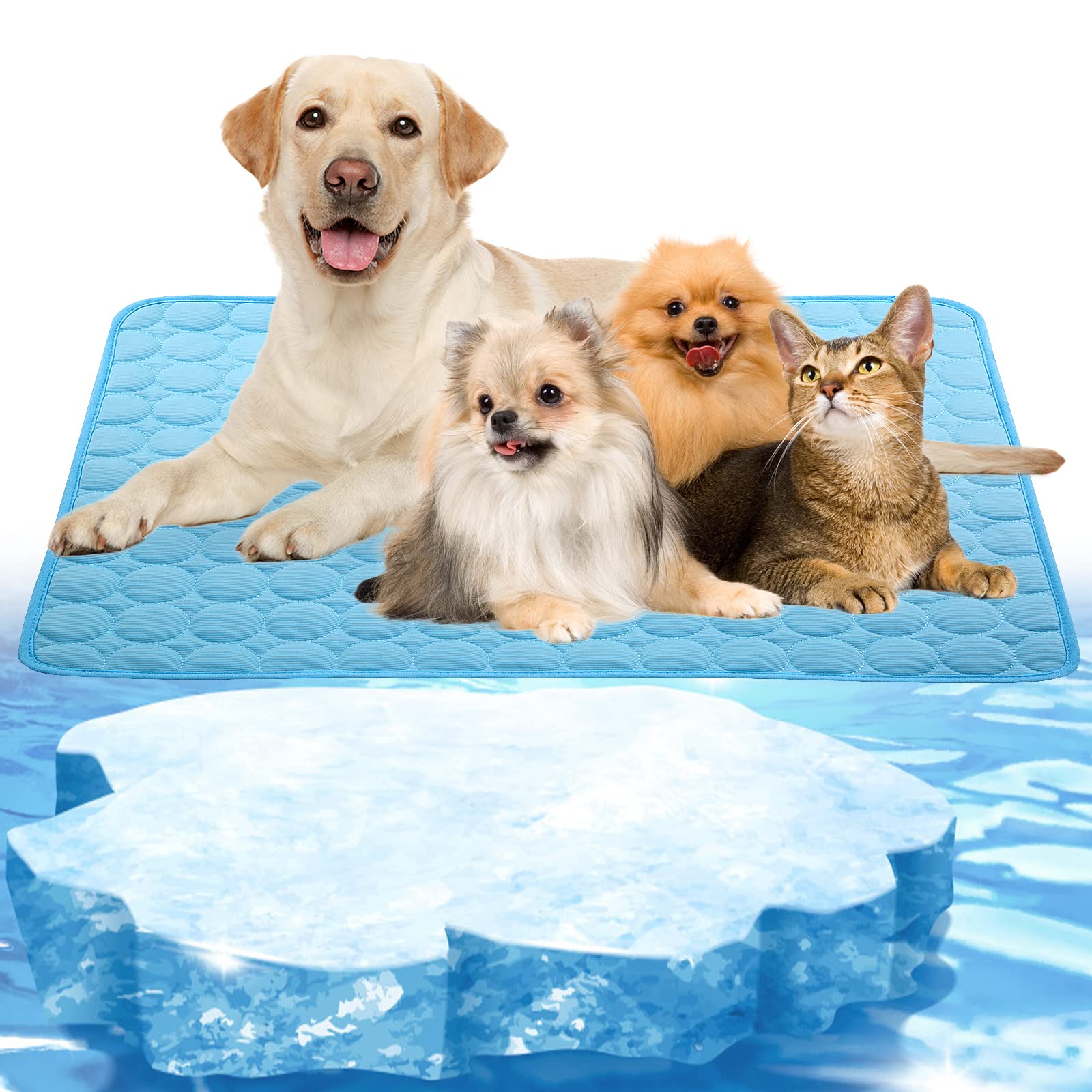Mojonnie Dog Cooling Mat, Pet Cooling Pads For Dogs, Summer Cooling Bed For Cats, Portable Pet Cooling Cushion For Home Or Outdoor