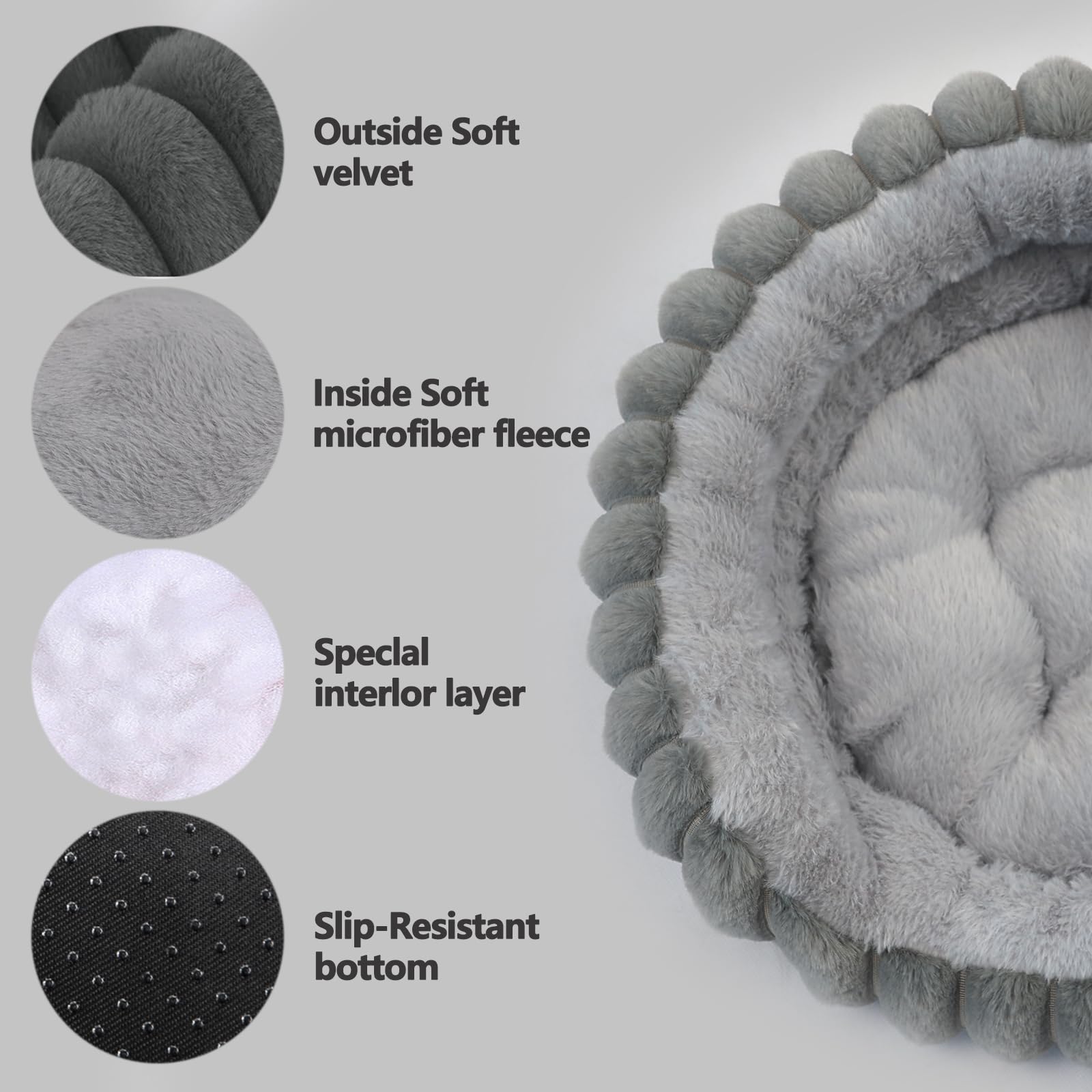 Nononfish Kitten Beds For Indoor Kittens Washable Comfy Burrowing Cat Bed Warm Cozy Puppy Bed For Small Dogs 0-15Lbs Boy