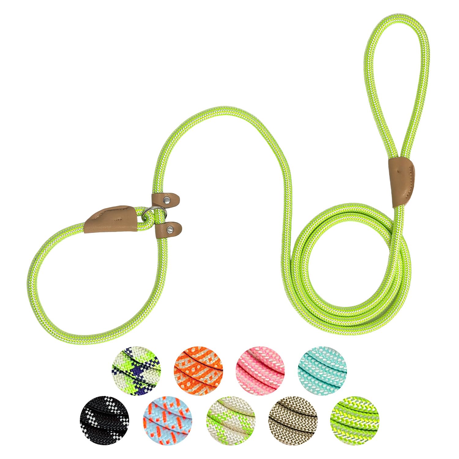 Slip Lead Rope Dog Leash Heavy Duty For Training, Nylon Strong Slip Leads For Dogs 6 Ft X 1/2 Inch,Comfortable Training Leash Fo