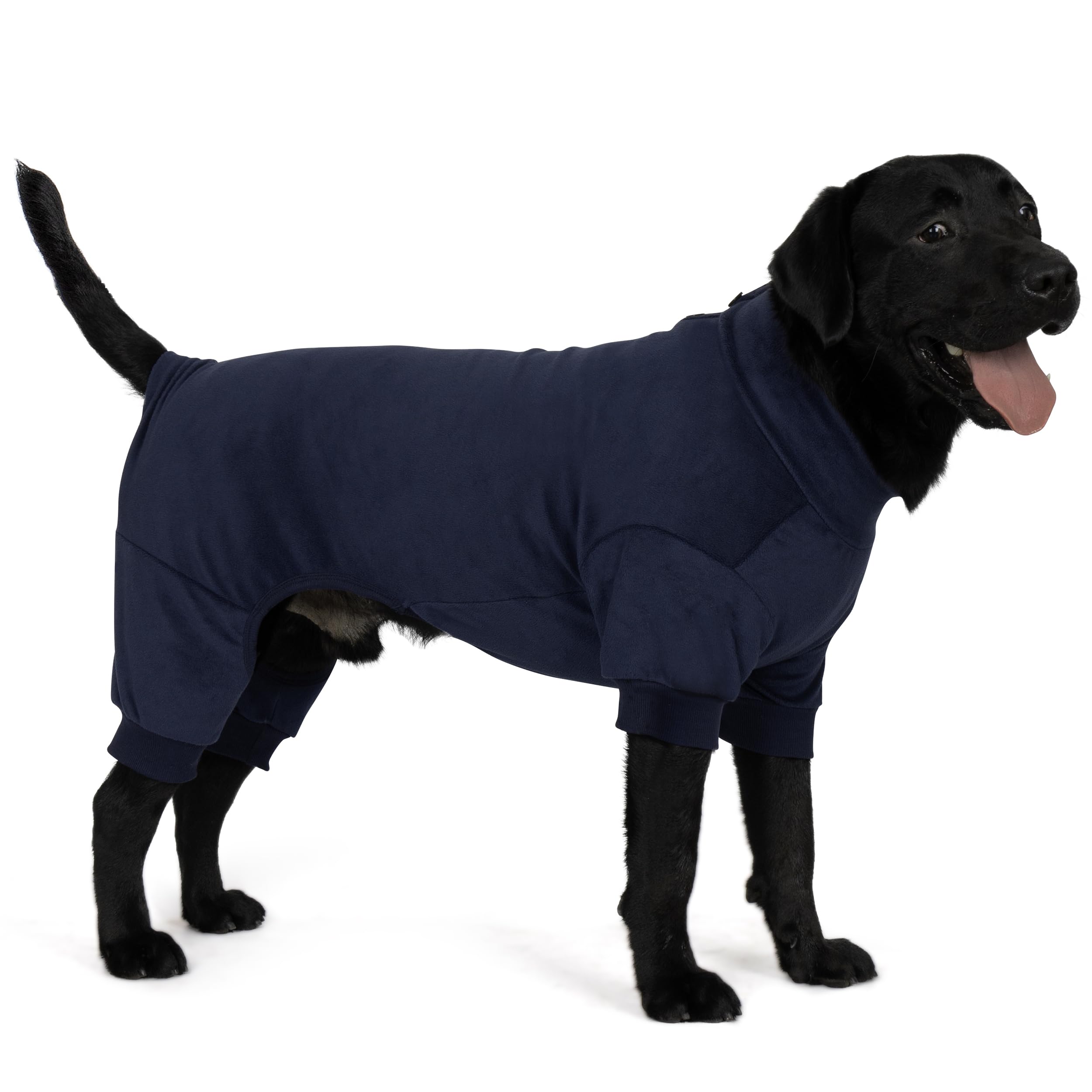 Cyeollo Soft Stretchable Thermal Dog Pjs & Onesie - Winter Dog Clothes, Navy Xxl