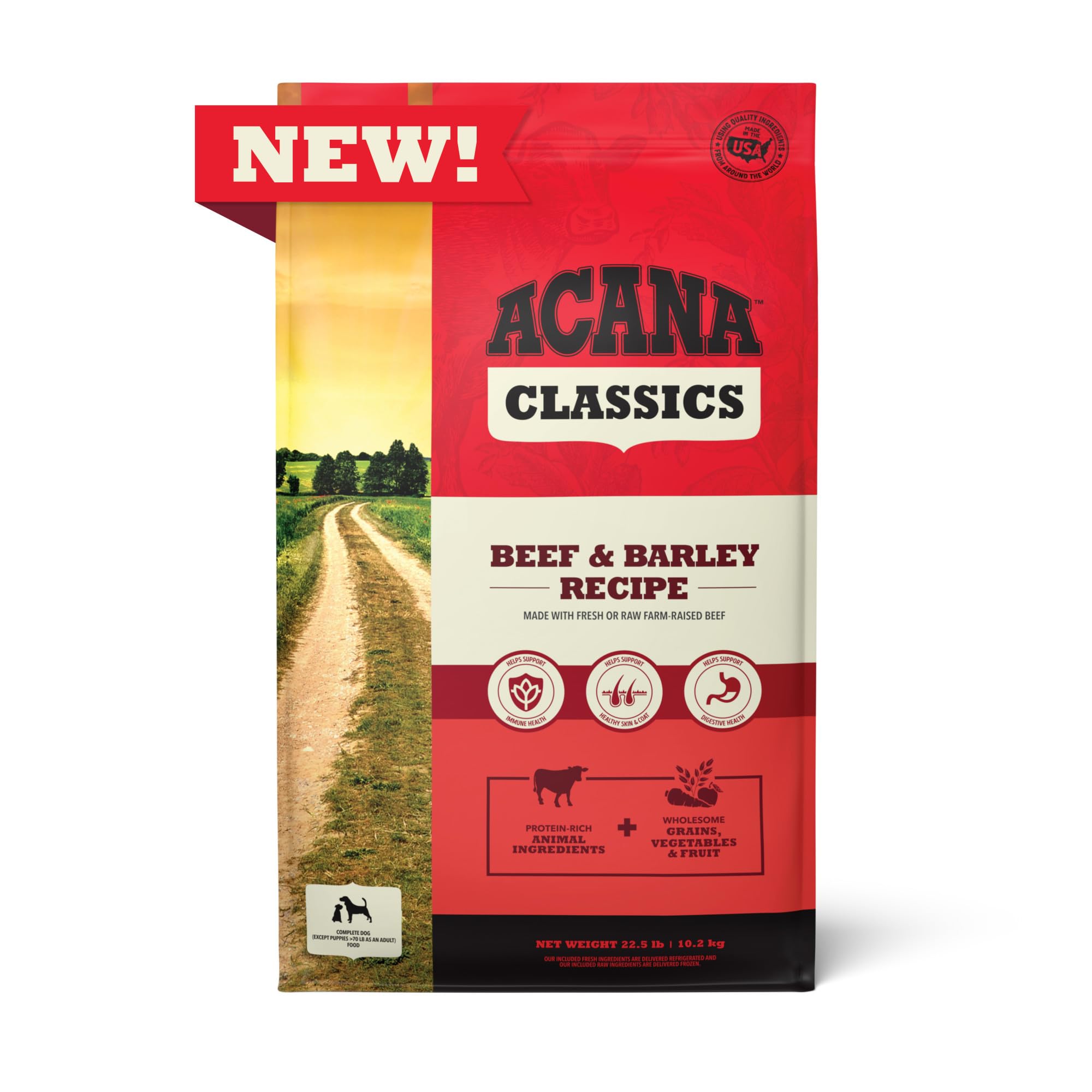 ACANA Classics Dry Dog Food Beef and Barley Recipe 22.5lb Bag
