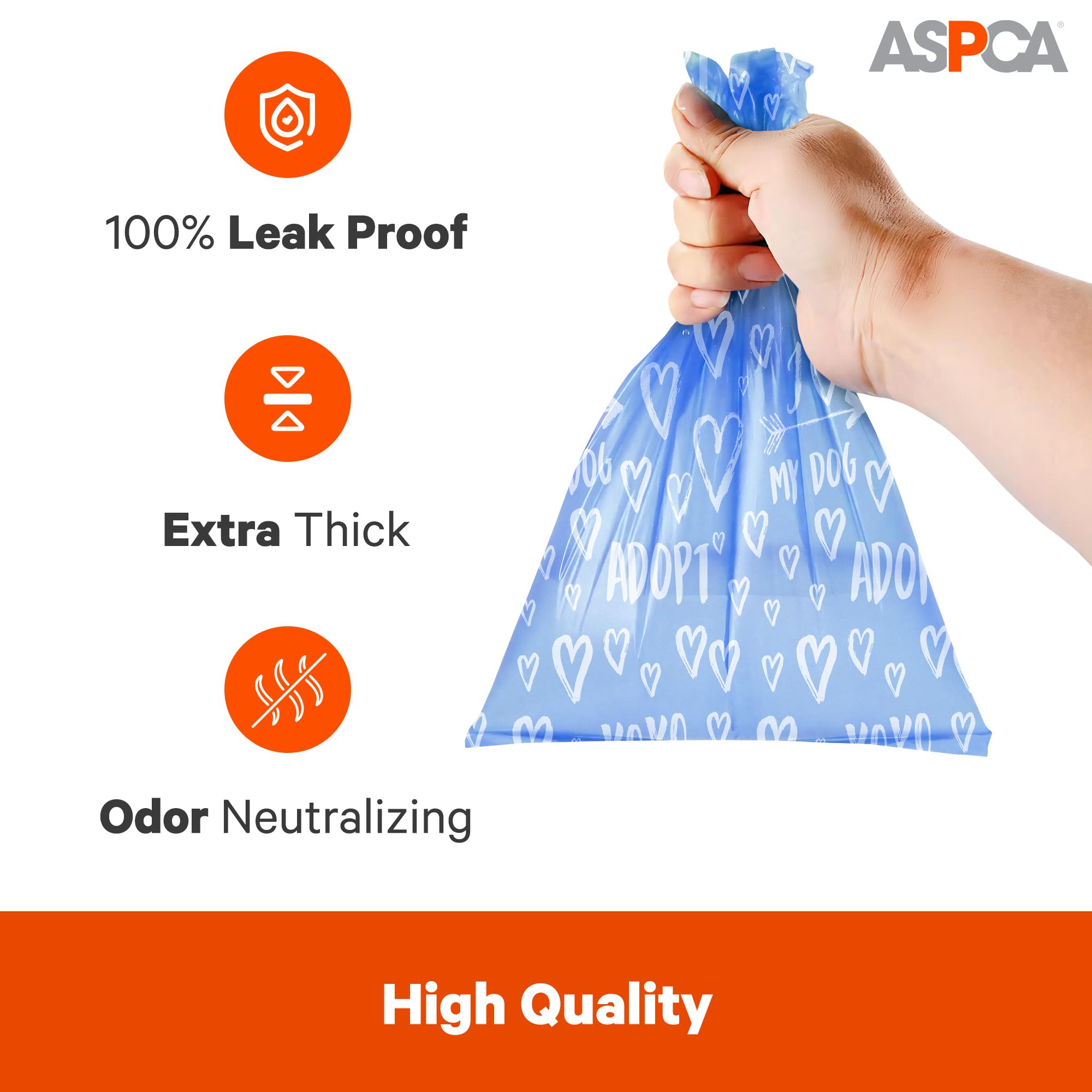 ASPCA Dog Poop Bags, 240 Bags 16 Rolls, Mountain Scent, Hearts Print, Heart Print (AS1000)