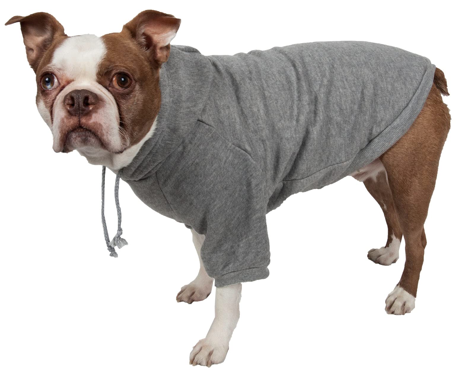Pet Life ® Hooded Dog Sweater Made With Soft And Premium Plush Cotton - Dog Hoodie Pet Sweater Features Hook-And-Loop Closures For Easy Access And Machine Washable Grey
