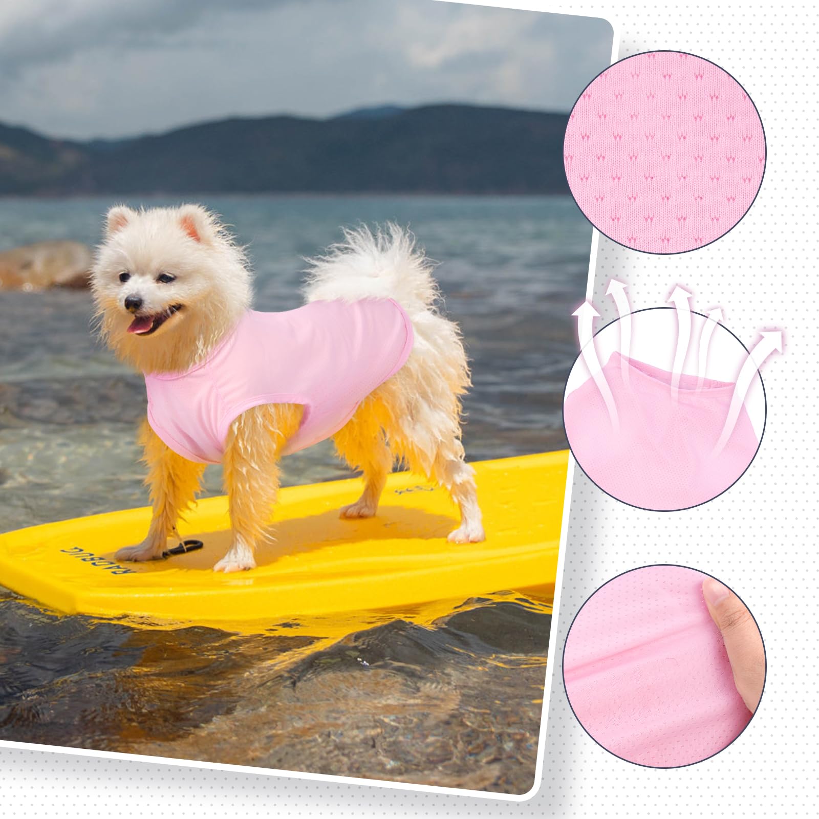 Nanaki 2 Pack Breathable Dog Shirts For Large Dogs-Stretchy T-Shirts, Tank Top Soft Mesh Lightweight Quick Dry Sweatshirt, Pullo