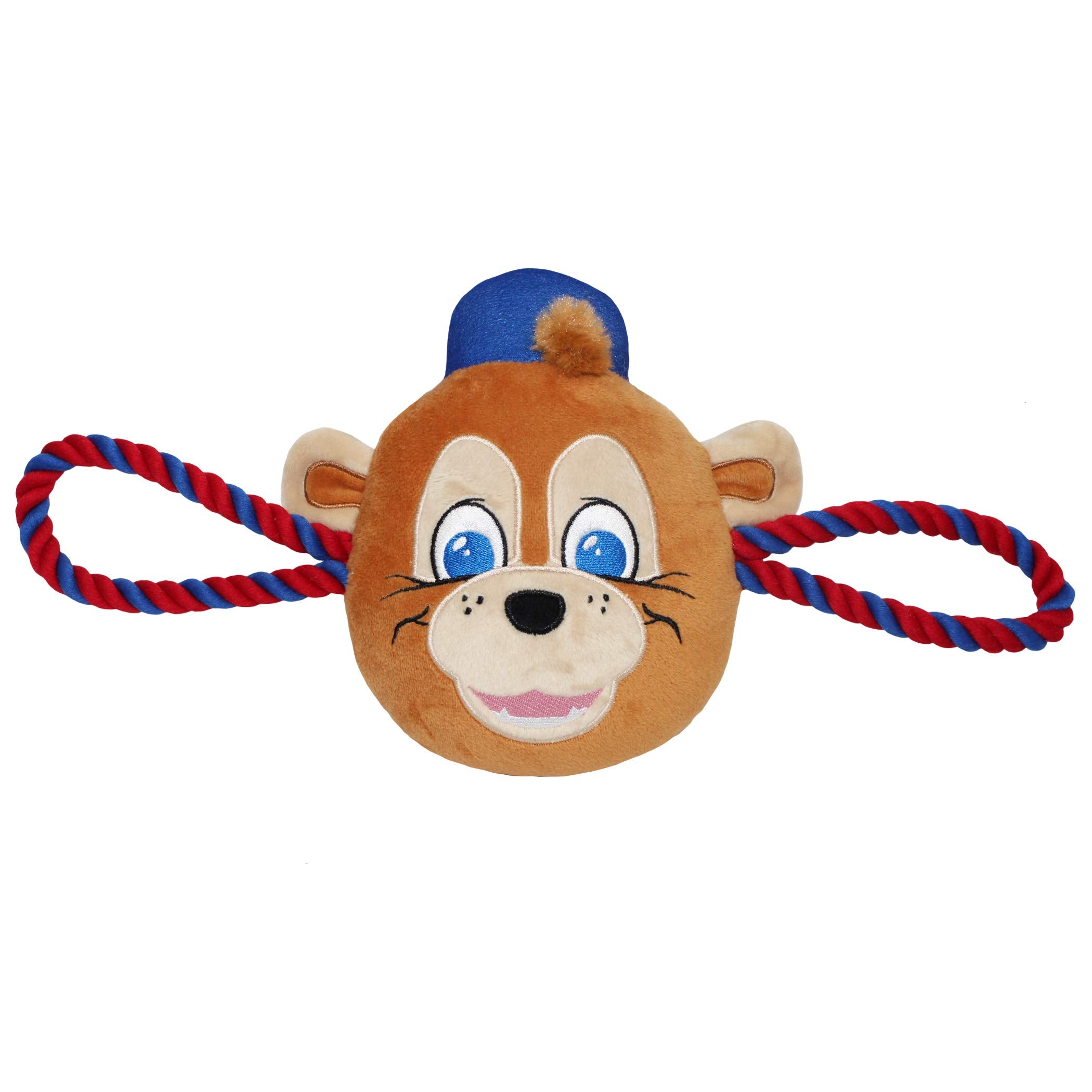 Mlb Chicago Cubs Nylon Mascot Dog Toy With Tough Dog Ropes & Inner Squeaker In Bright Team Colors