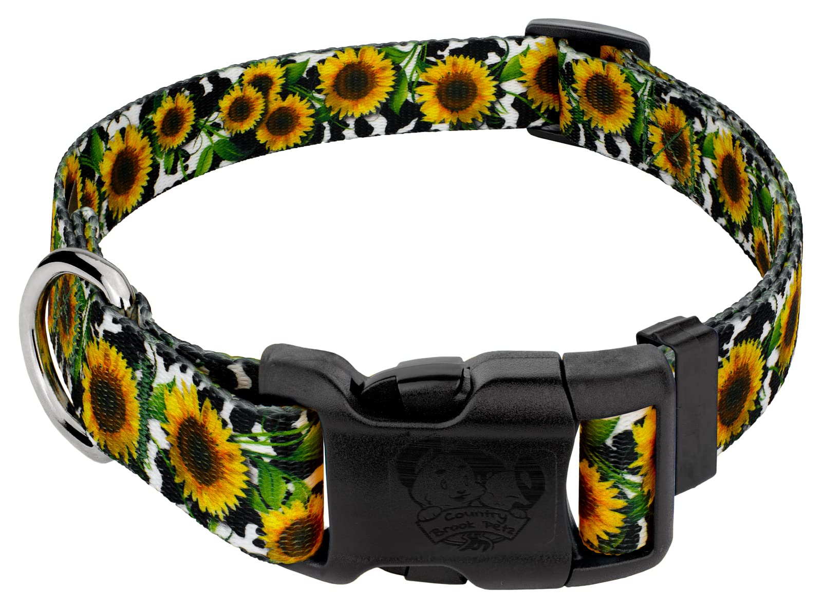 Country Brook Petz - Deluxe Dairy Fields Dog Collar - Made In The U.S.A. - Country And Western Collection Featuring Rustic Desig