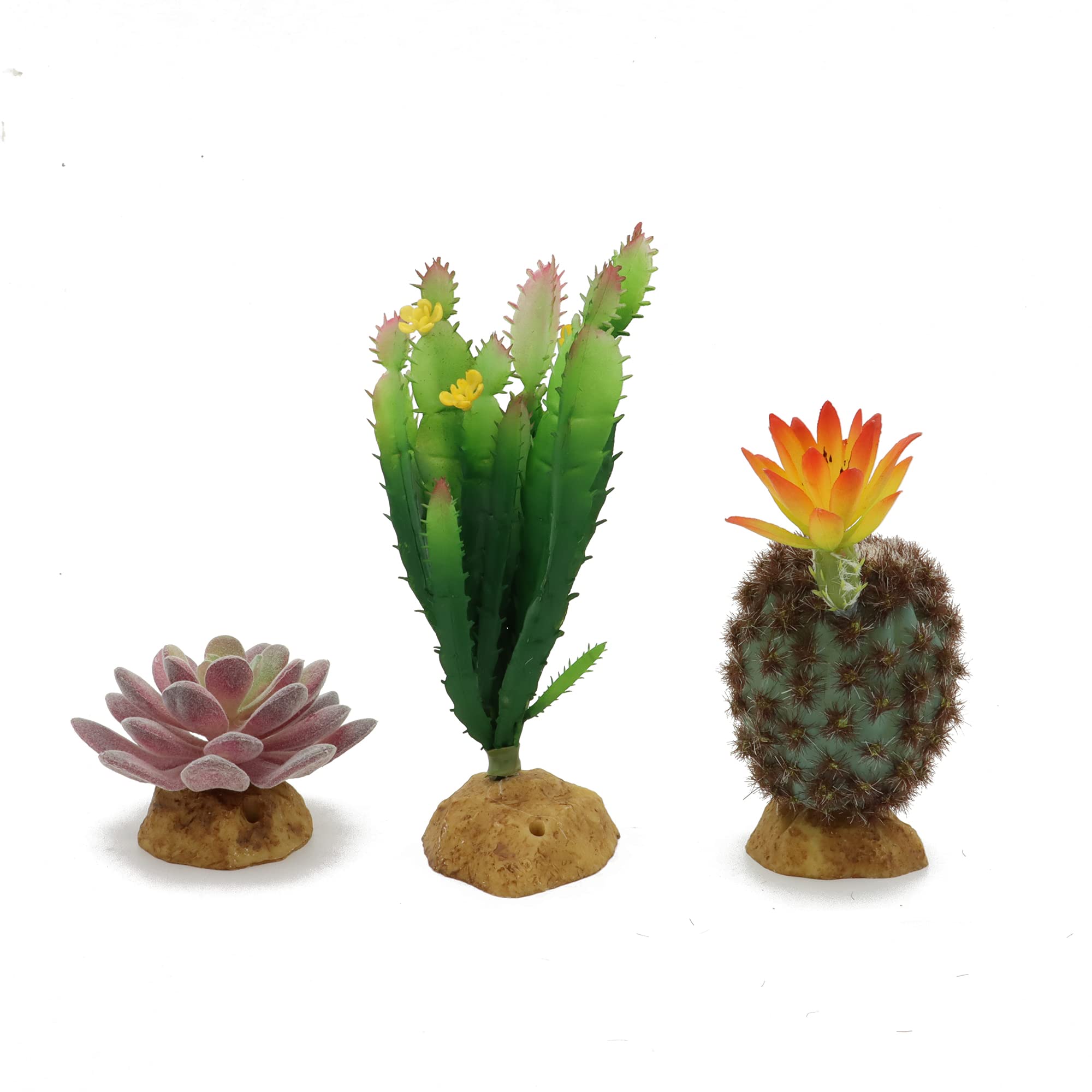 JIHAQUA Reptile Plants Succulent, Artificial Desert Rain Forests Plants for Lizard Bearded Dragon Chameleon Gecko Snake Amphibia