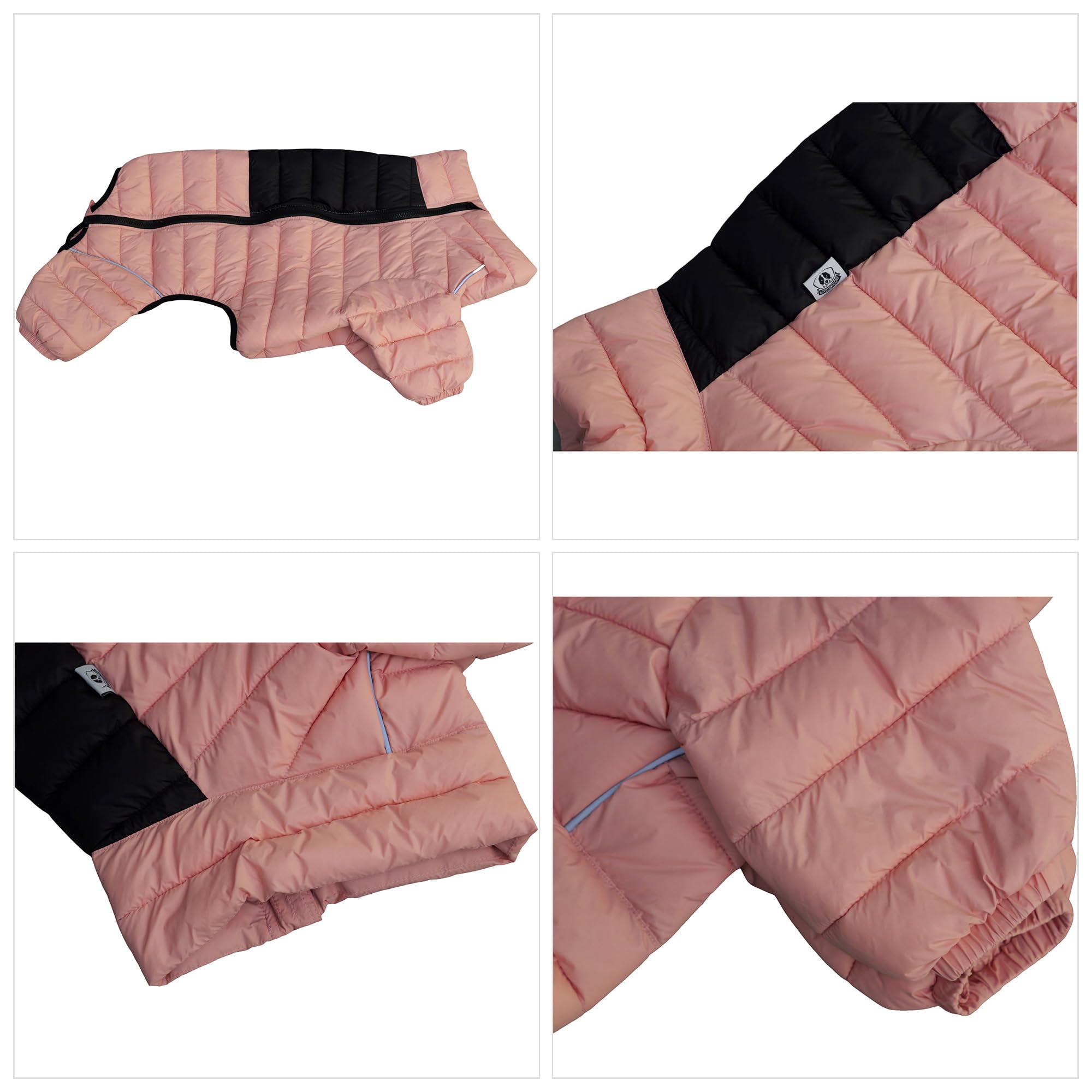 Warm Dog Coat, 4 Legs Covered Waterproof Windproof Reflective Vest, Zippered Adjustable Outdoor Snow Jacket for Small Medium Lar