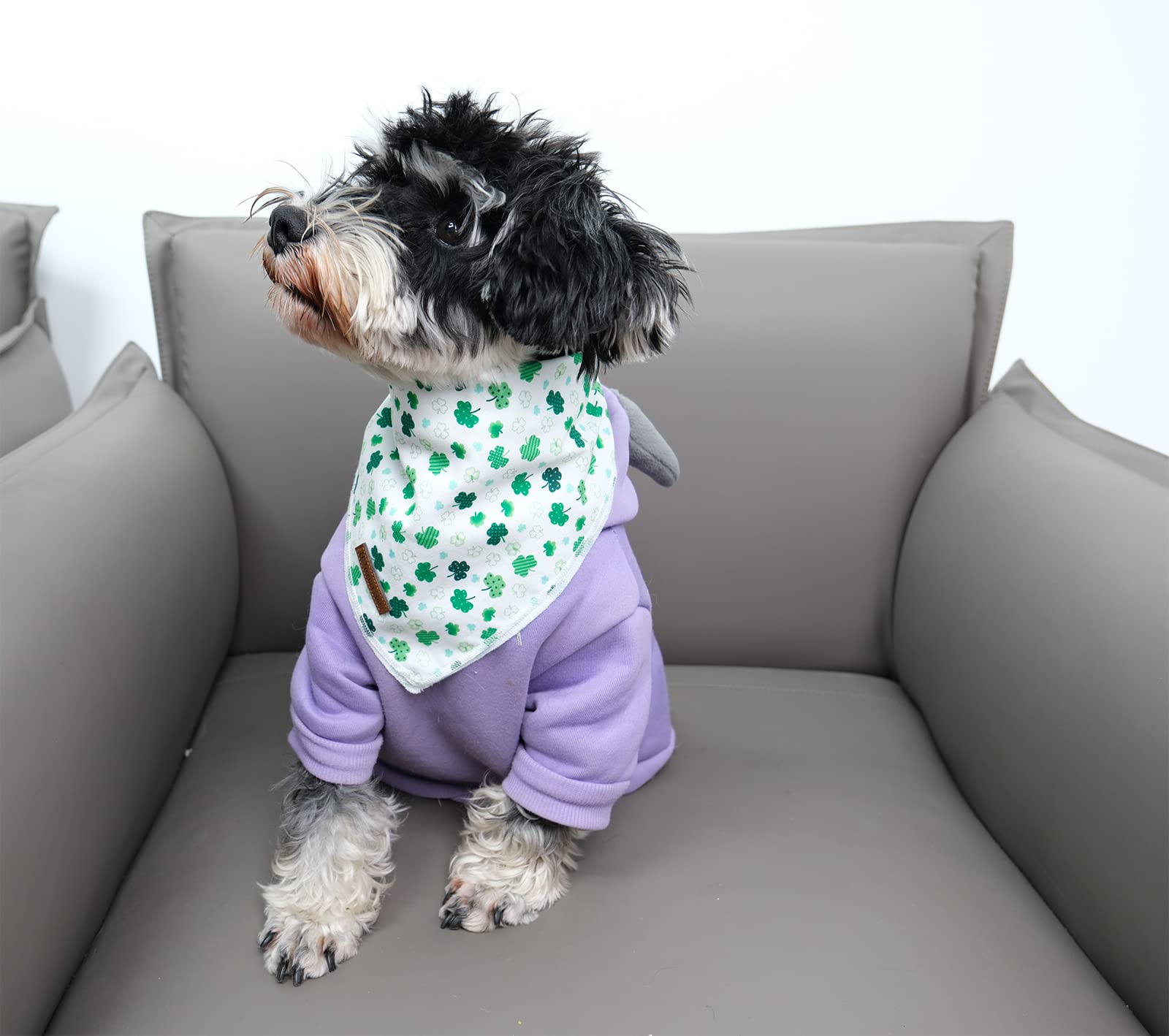 Up Urara Pup St. Patrick'S Day Dog Bandana, Shamrock Triangle Bid Scarf For Medium Large Dog, Cotton Dog Kerchief For Girl Boy Dogs, Cute Spring Dog Bandana, Puppy Green Dog Bandana