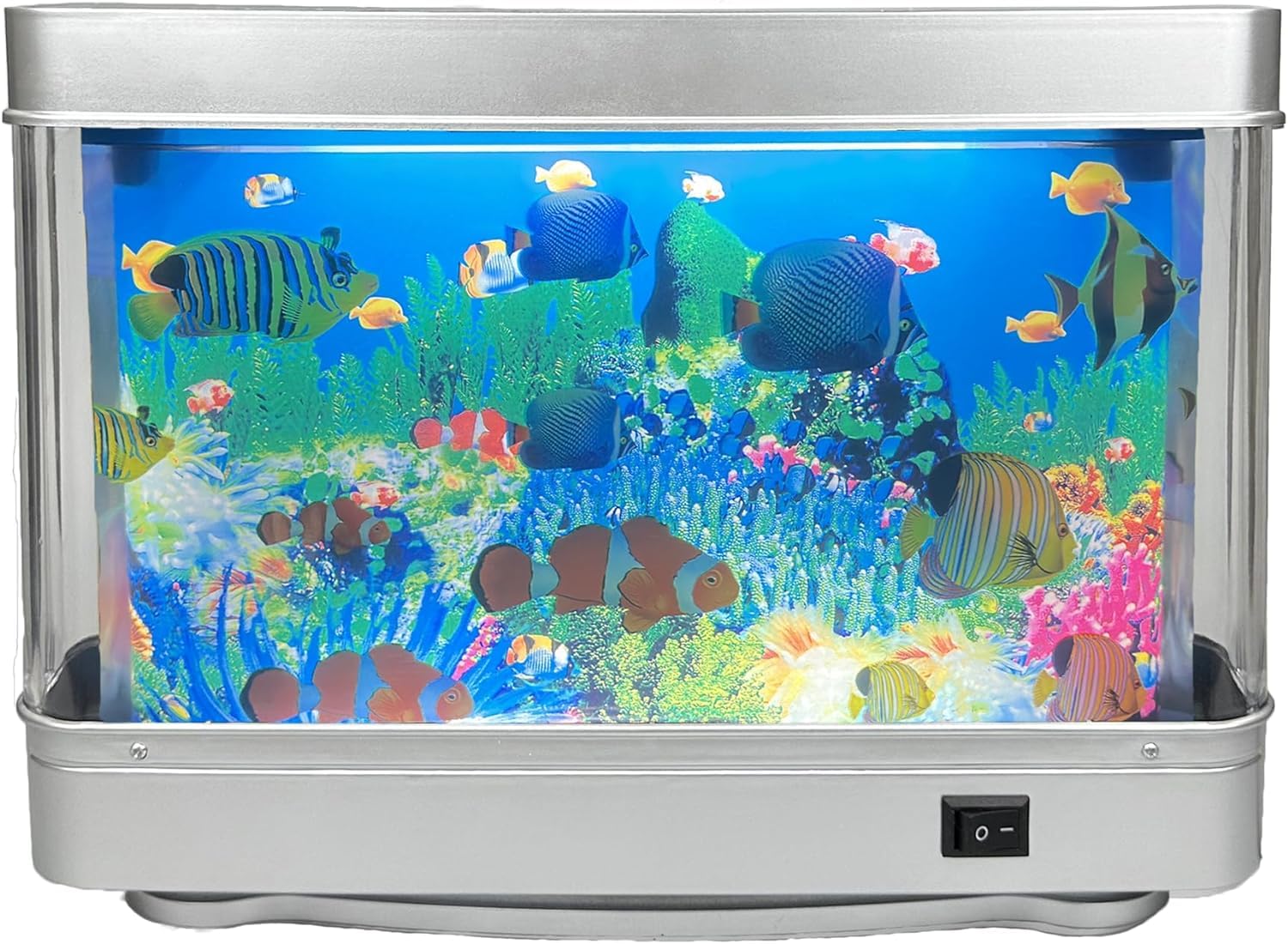 Tokenkuko Fake Fish Tank Mini Aquarium,Artificial Tropical Fish Decorative,Fake Aquarium Decorative Lamp,Aquarium Lights Motion 
