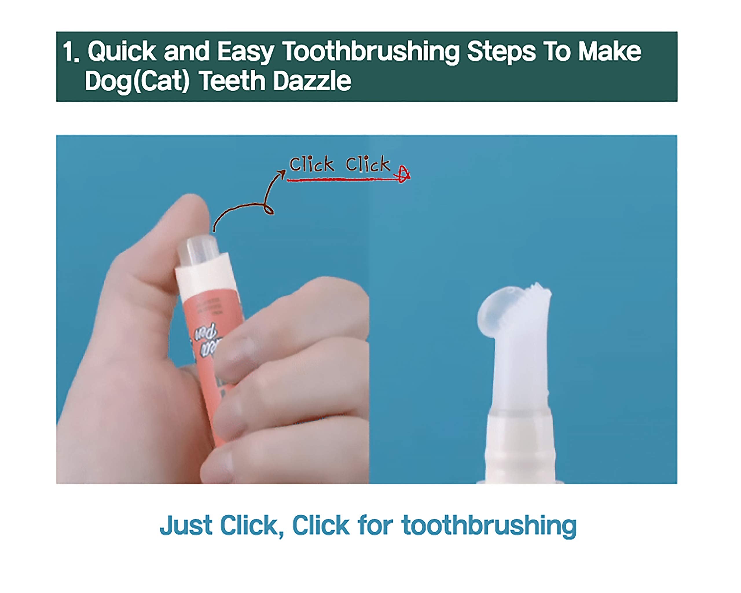 HIBOS Cat Toothbrush Toothpaste Dental Care - All in One Kit, Cat Toothpaste in Toothbrush, Cat Tooth Whitening & Cleaning, Cat