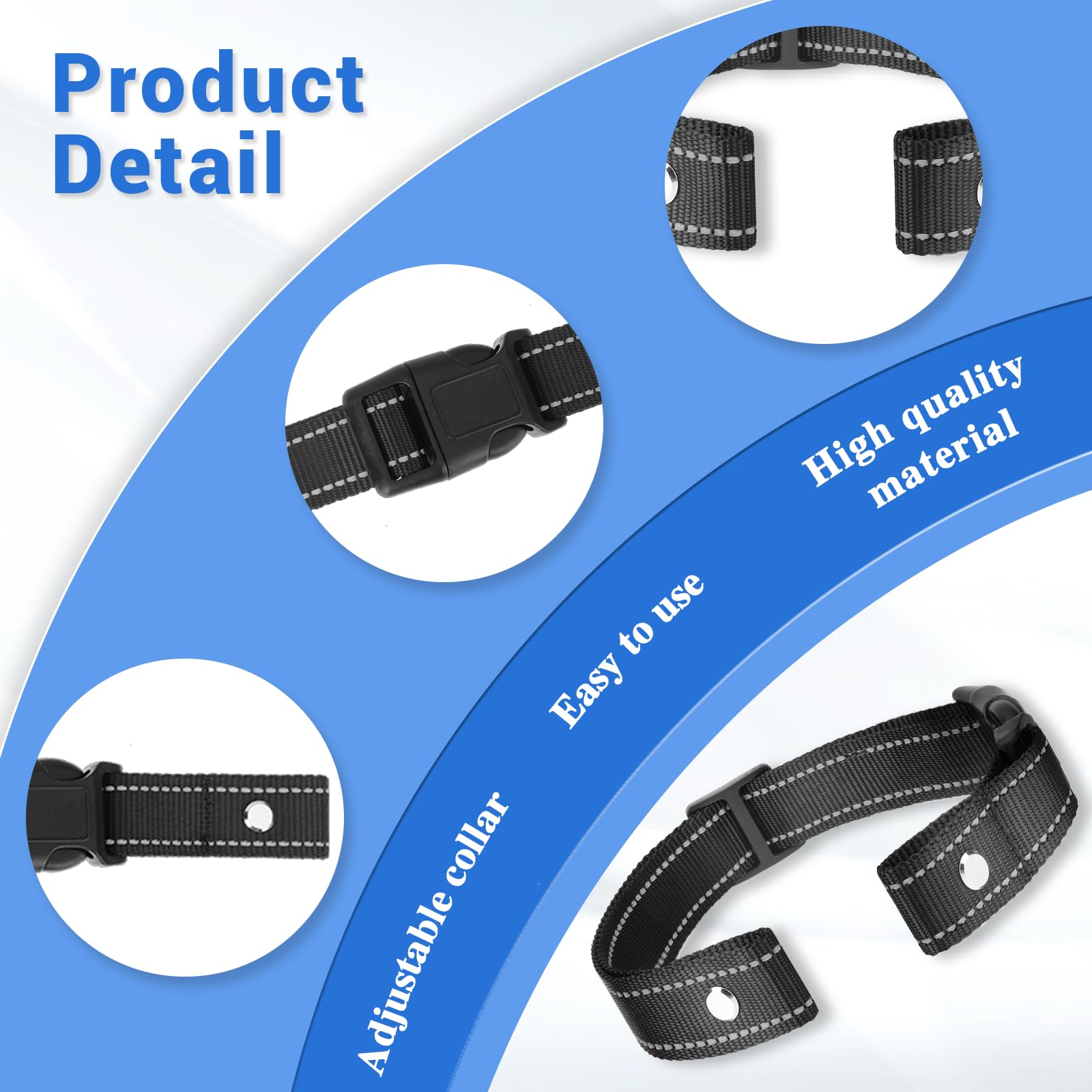 Reflective Shock Collar Replacement Strap, Dog Gps Training Bark Receiver Collars, Heavy Duty Replacement Collar For Shock Train