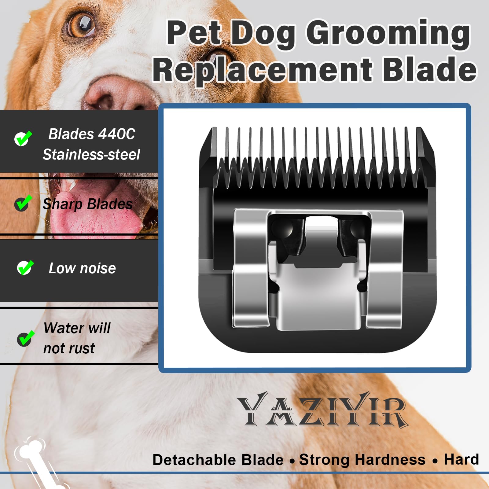 Yaziyir 7 Pack Detachable Dog Grooming Steel Blades With Blade Case Holder,Compatible With Andis,Oster A5,Wahl Km-10 Series,Cutt