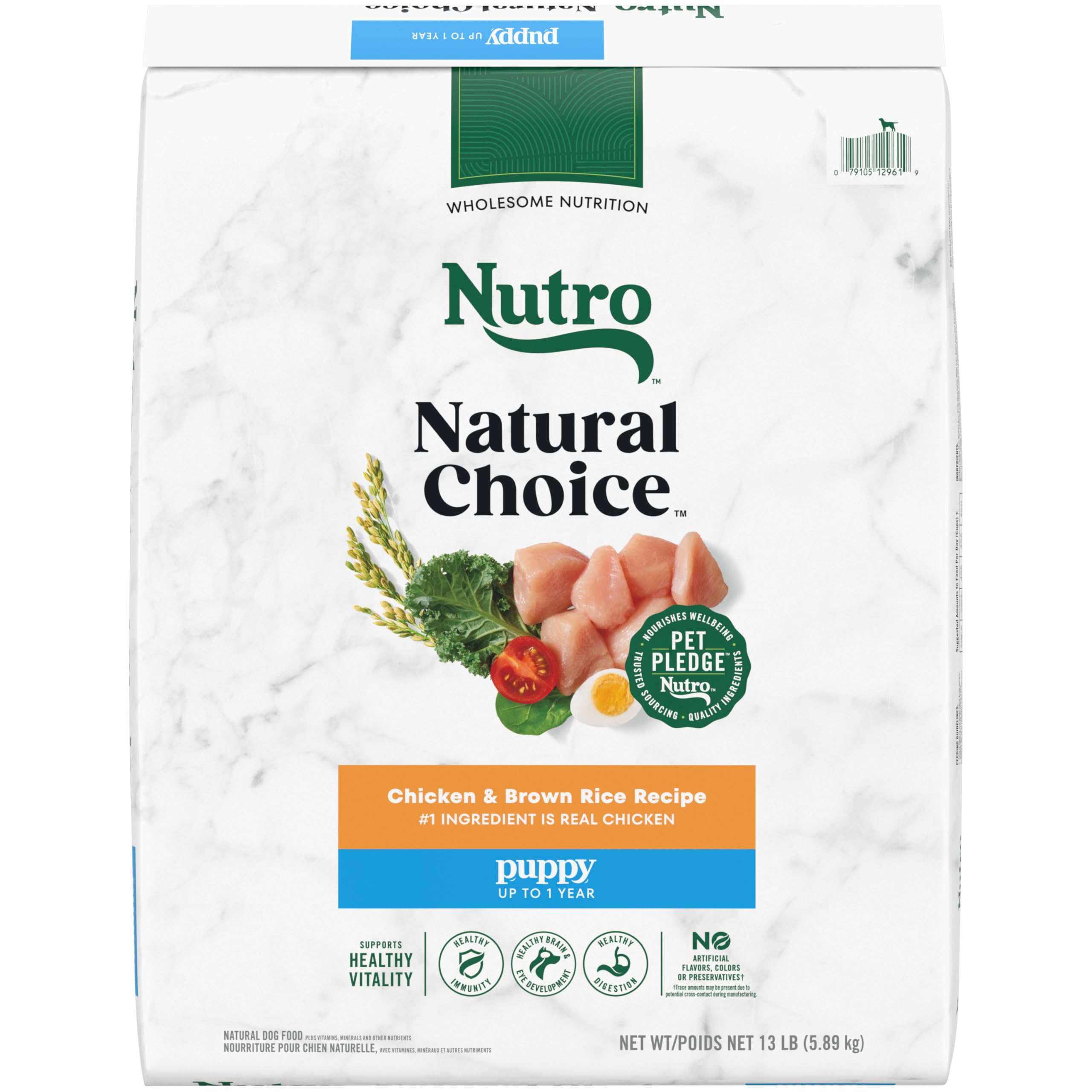 Nutro Natural Choice Puppy Dry Dog Food, Chicken and Brown Rice Recipe, 13 lbs.