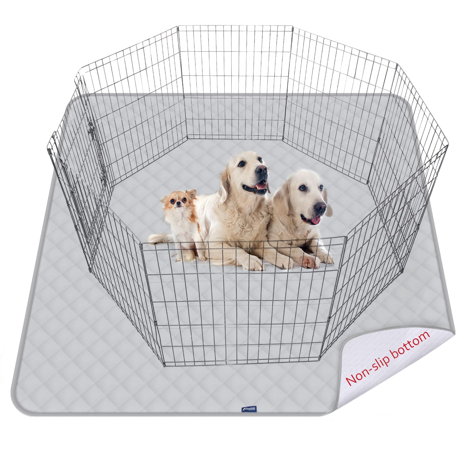 Washable Pee Pads For Dogs Extra Large, Reusable Quilted Dog Playpen Pads For Large Dogs, Non-Slip Whelping Pads, For Training, 