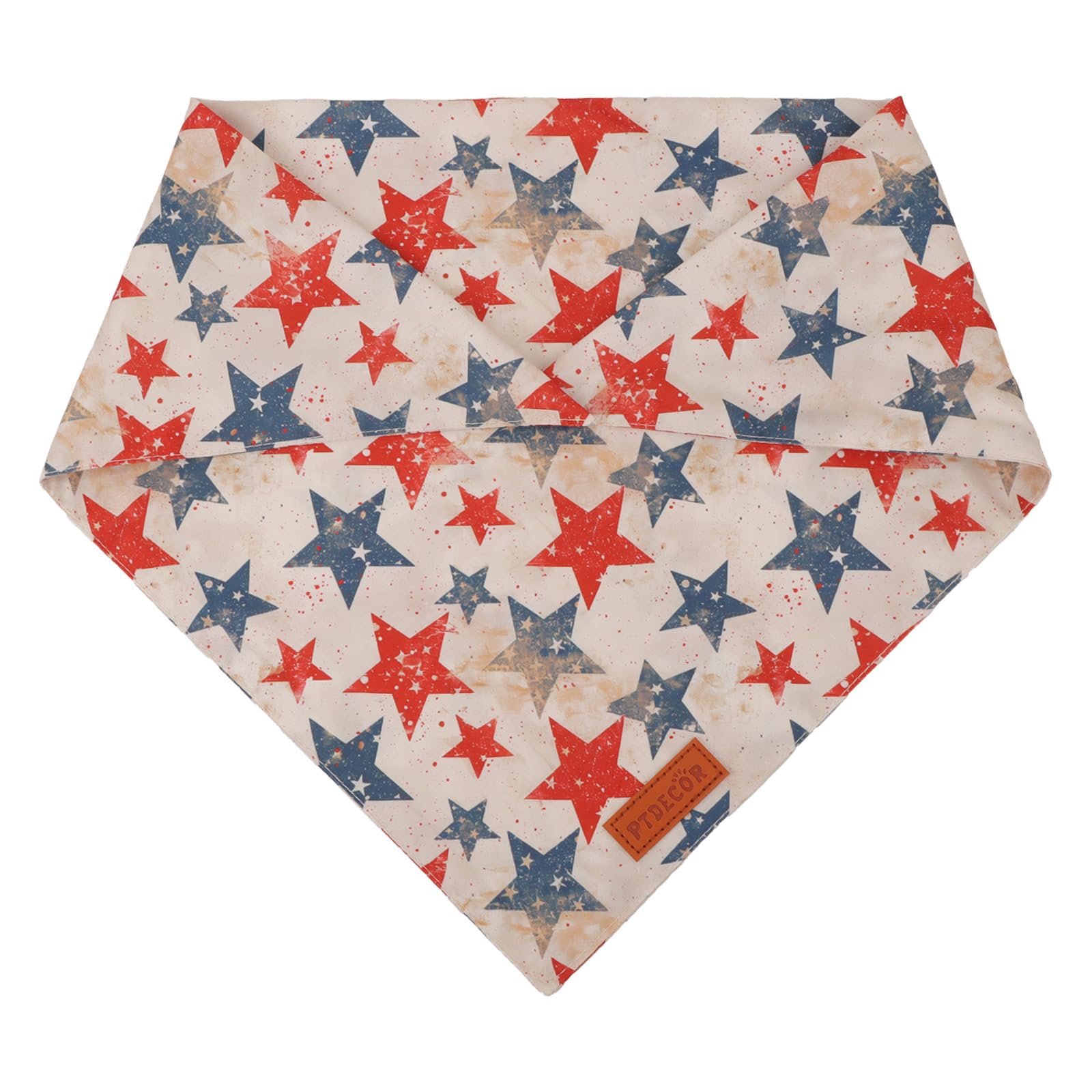 Ptdecor American Flag Dog Bandana Flag Stars Patterns, Patriotic Pet Scarf Reversible Triangle 4Th Of July Bandanas For Large X-