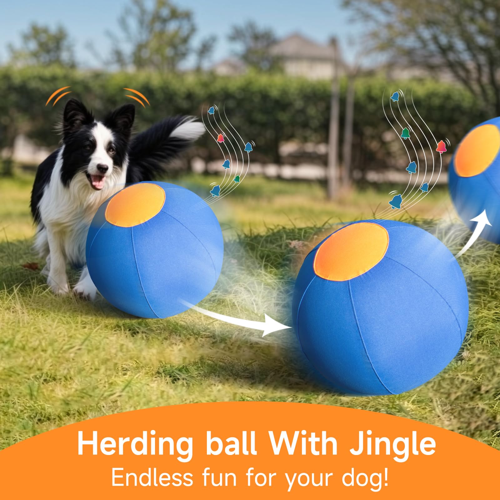 Tailwaggers Jingle Herding Ball For Dogs,Durable Cover For Long-Lasting Dog Toys, For Exercise Andentertainment Dogs In Backyard