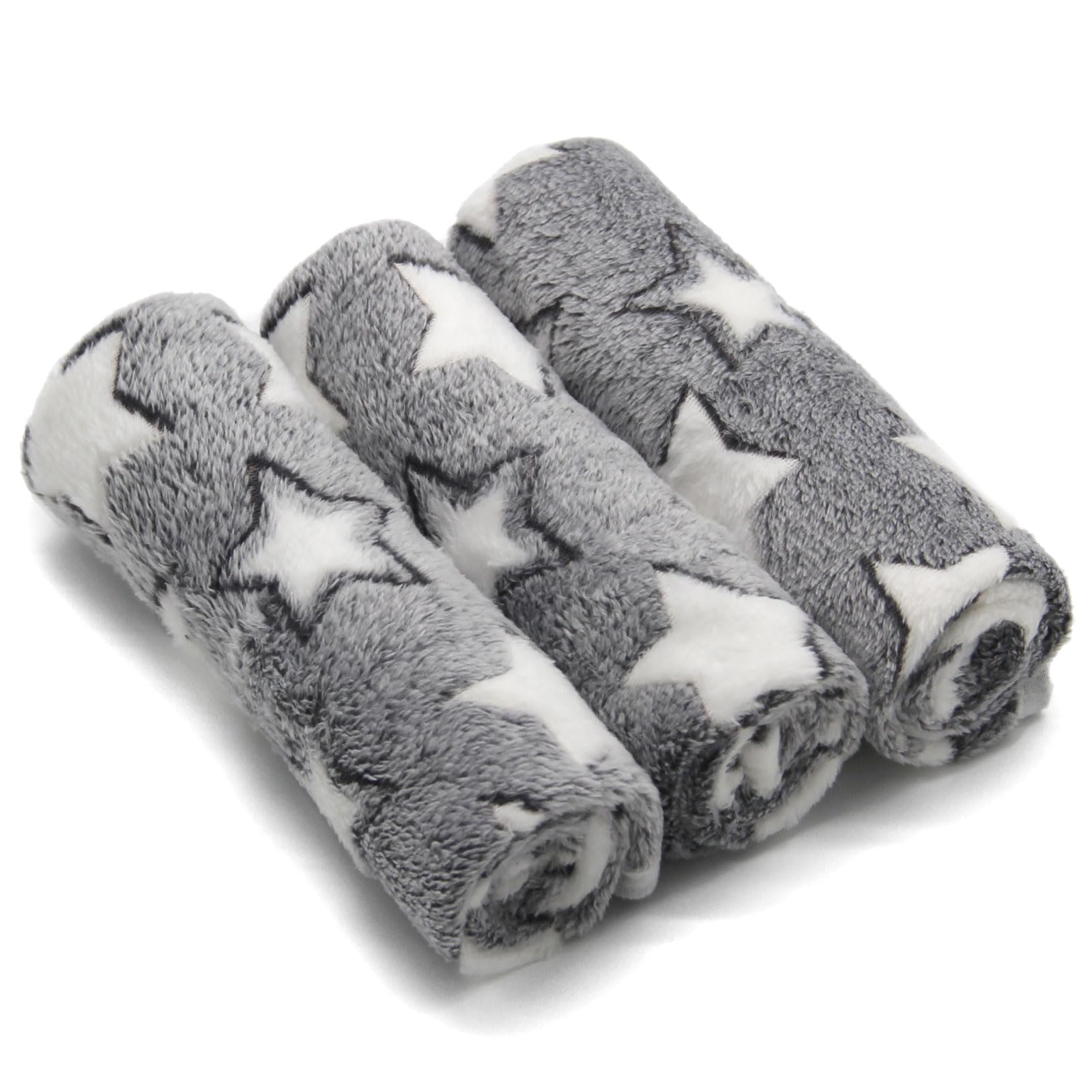 1 Pack 3 Puppy Blankets Cat Dog Blankets Super Soft Warm Sleep Mat Grey Star Cute Print Blanket Fluffy Fleece Pet Blanket Flannel Throw For Small Dogs Puppy Dogs Cats Small(23'X15')