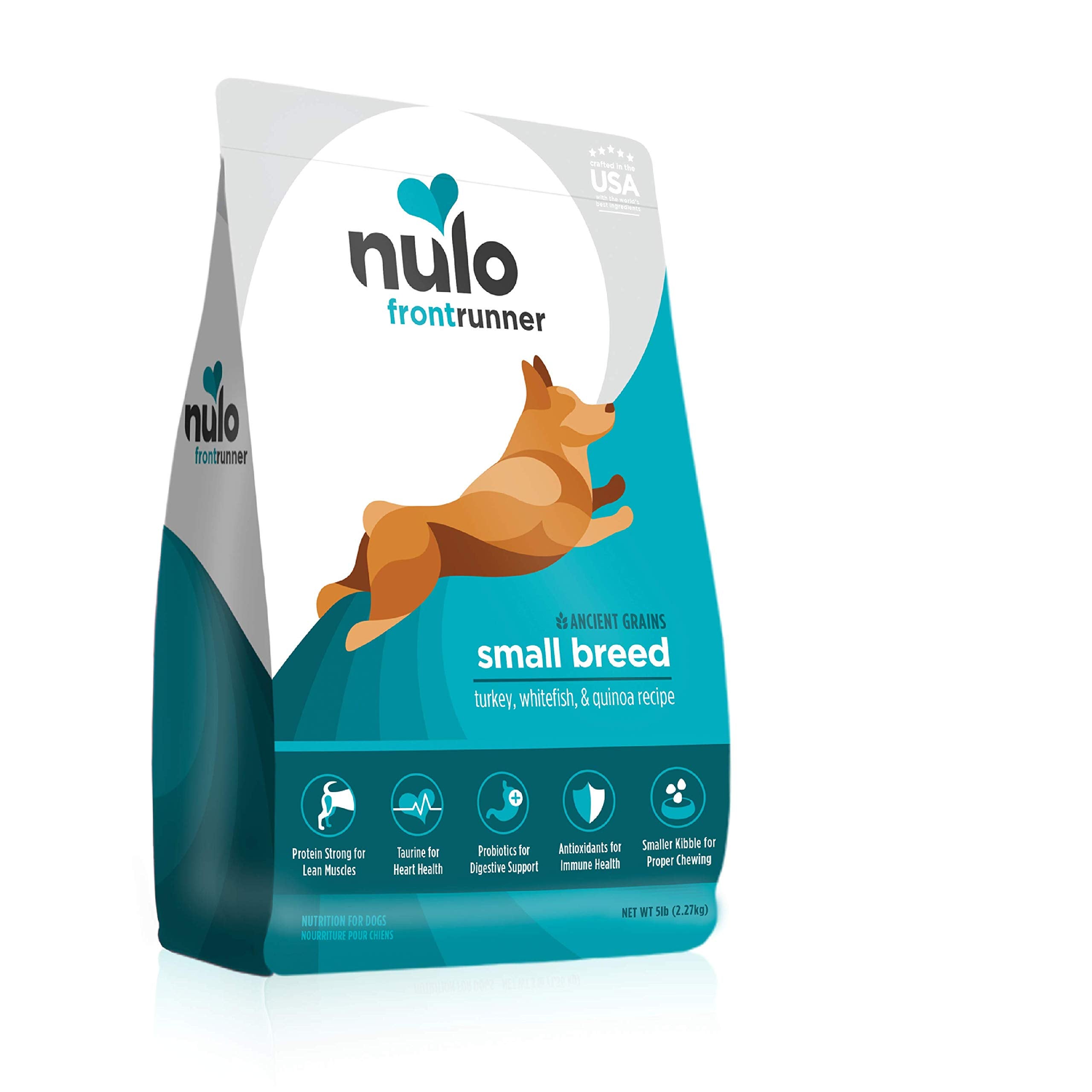 Nulo Frontrunner Ancient Grains High-Protein Small Breed Dog Food, Turkey, Whitefish, & Quinoa Recipe- Natural Dry Dog Food with