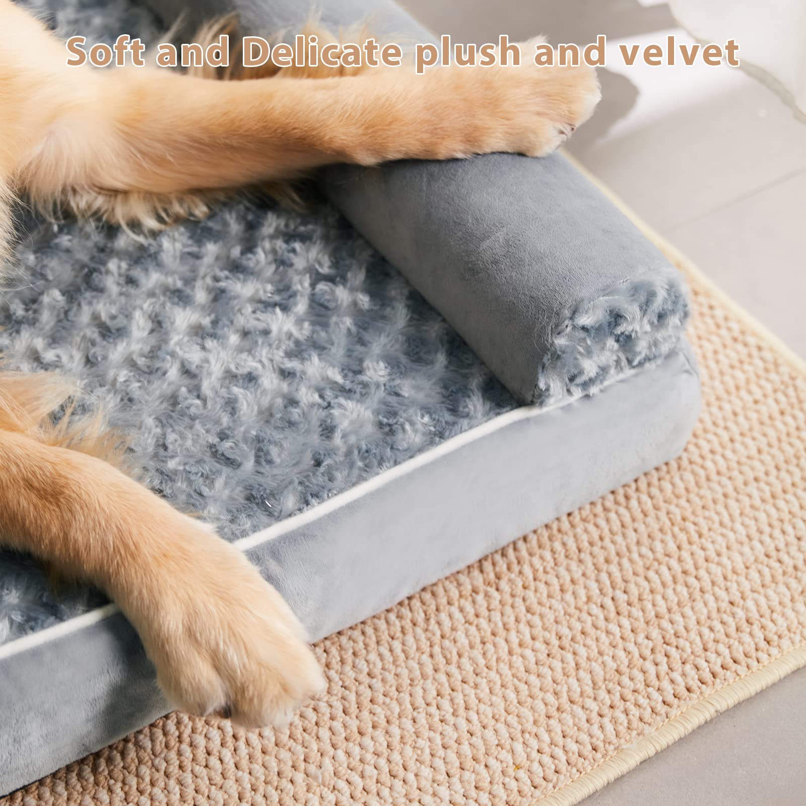 BFPETHOME XL Dog Bed, Waterproof Orthopedic Dog Beds for Extra Large Dogs, Jumber Dog Bed with Washble Cover & Non-Skid Bottom,