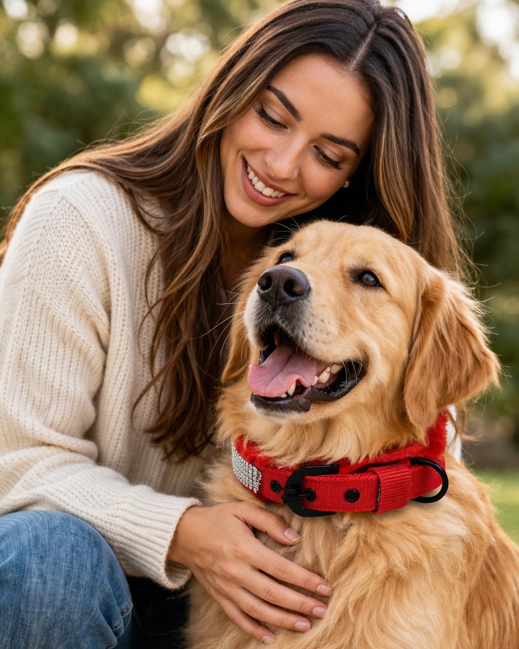 Fur Padded Dog Collar | Soft Adjustable Nylon Pet Collar With Comfortable Cushion Lining | Heavy Duty Metal Buckle | AntiChafin