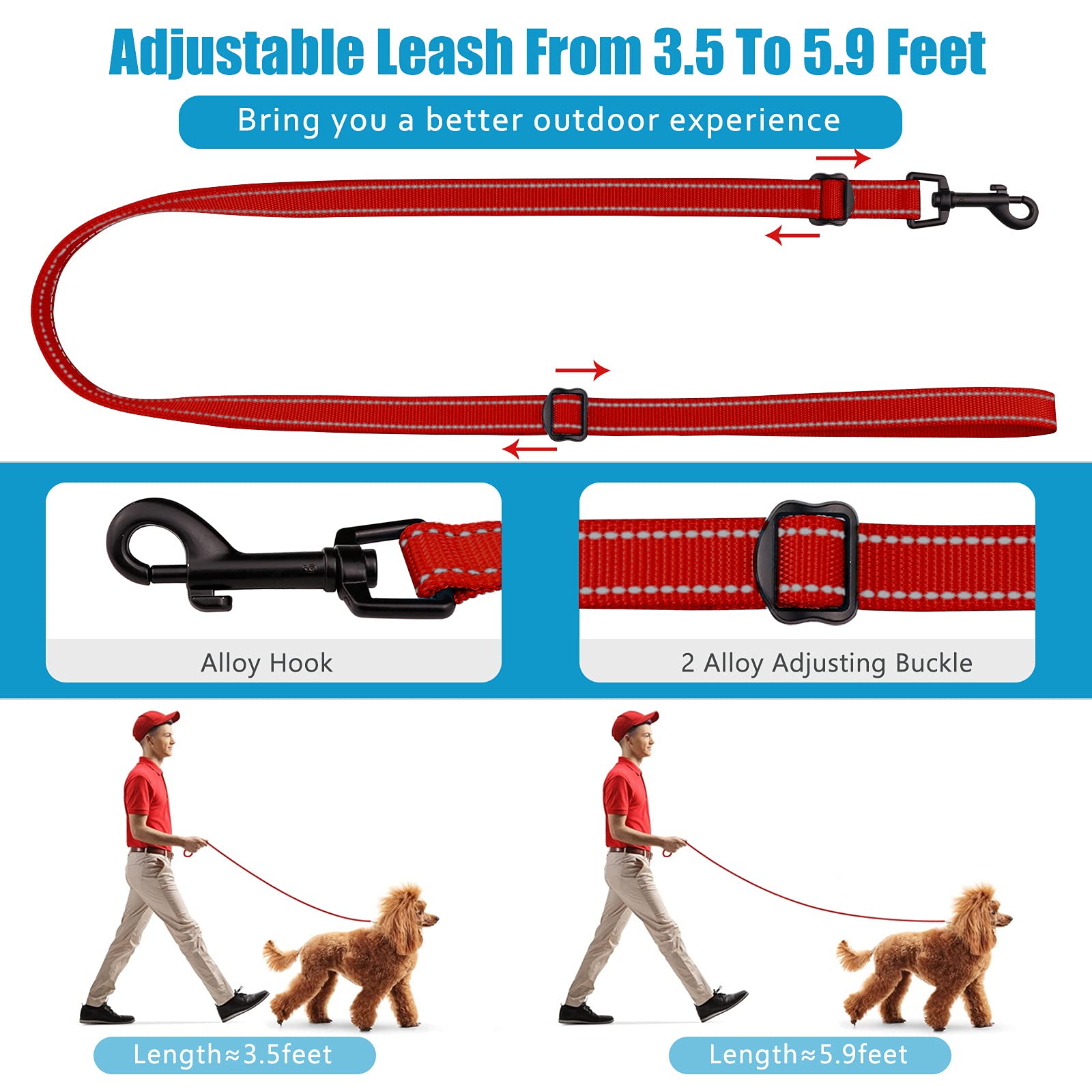 Martingale Dog Collar And Leash Set Martingale Collars For Dogs Reflective Martingale Collar For Small Medium Large Dogs(Red&S)