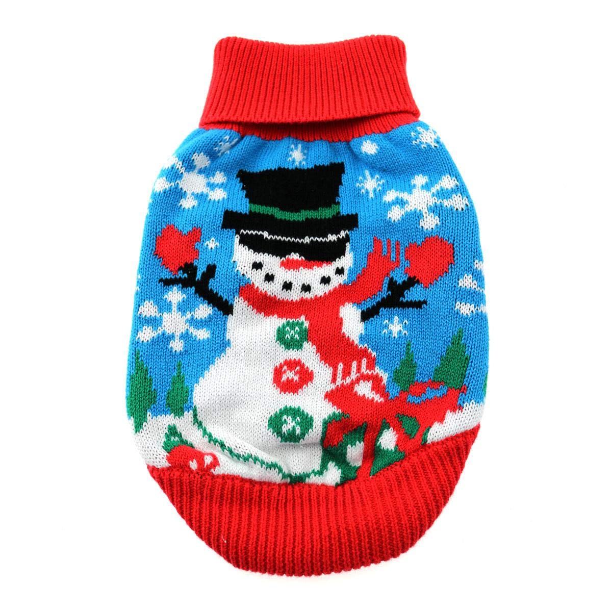 Doggie Design Combed Cotton Ugly Snowman Holiday Dog Sweater (Large)