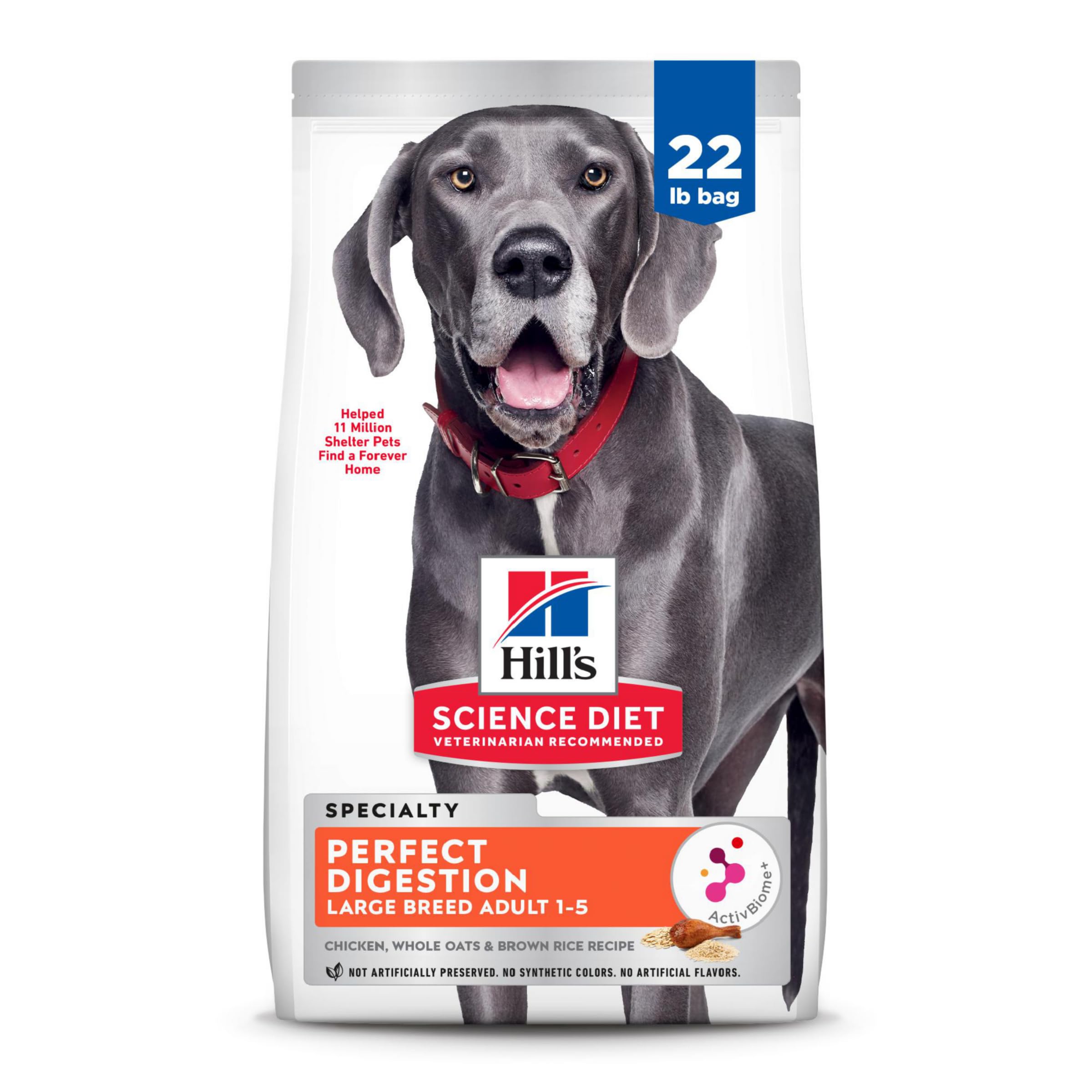 Hills Science Diet Perfect Digestion, Adult 1-5, Large Breed Digestive Support, Dry Dog Food, Chicken, Brown Rice, & Whole Oats