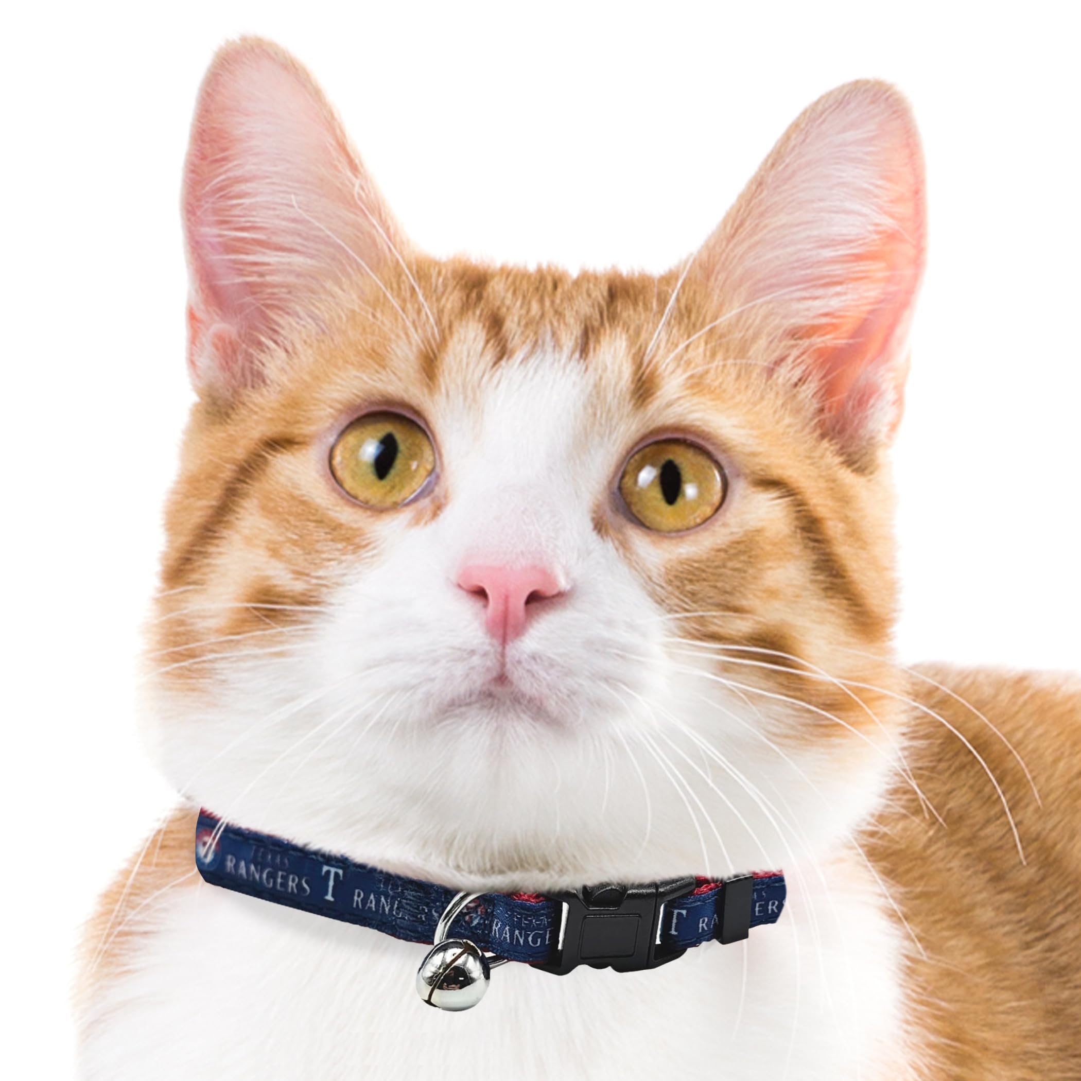 Mlb Cat Collar Texas Rangers Satin Cat Collar Baseball Team Collar For Dogs & Cats. A Shiny & Colorful Cat Collar With Ringing B