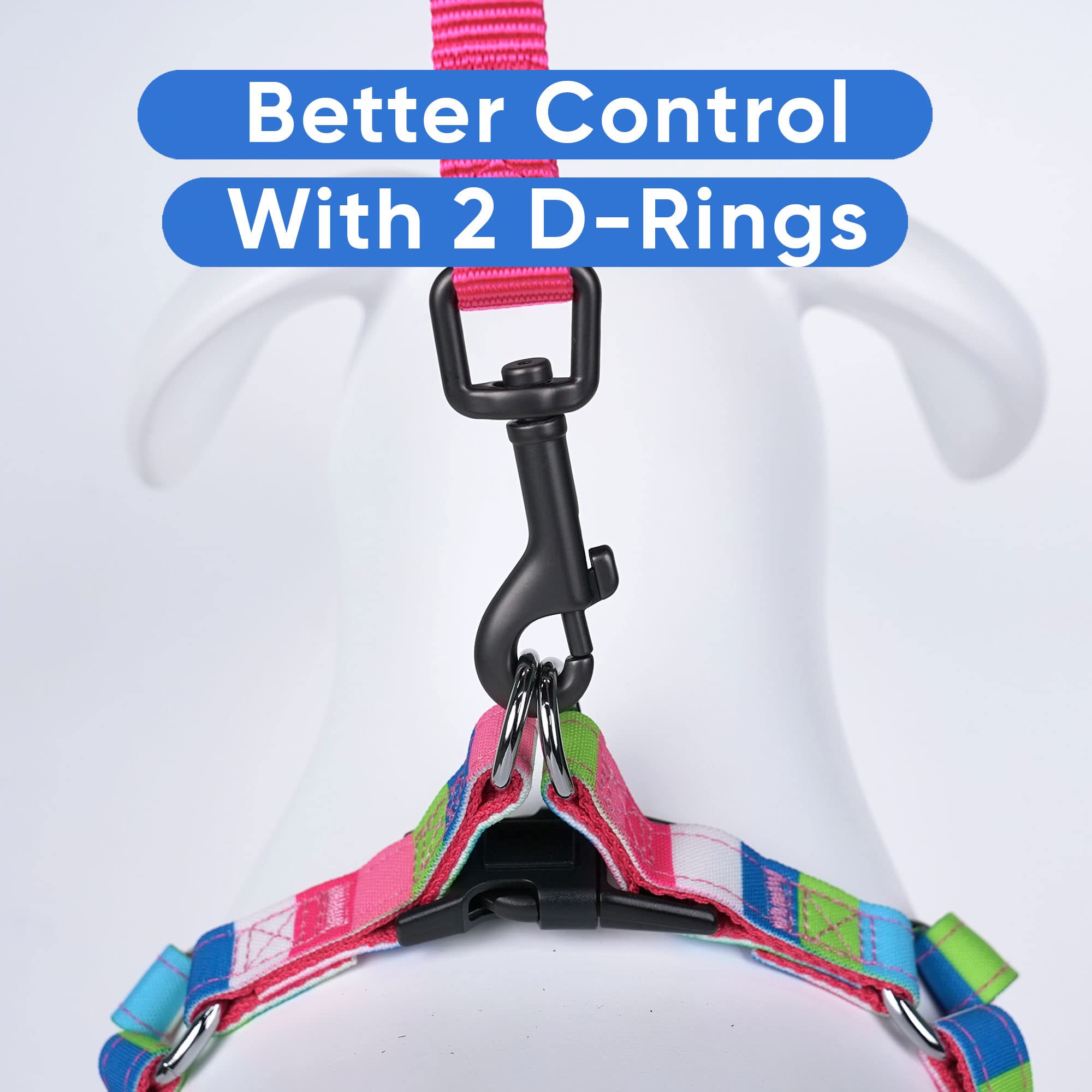 Pawtitas Pet Adjustable Solid Color Step In Puppy/Dog Harness 6 Feet Matching Collar And Harness Sold Separately Extra Small Pin
