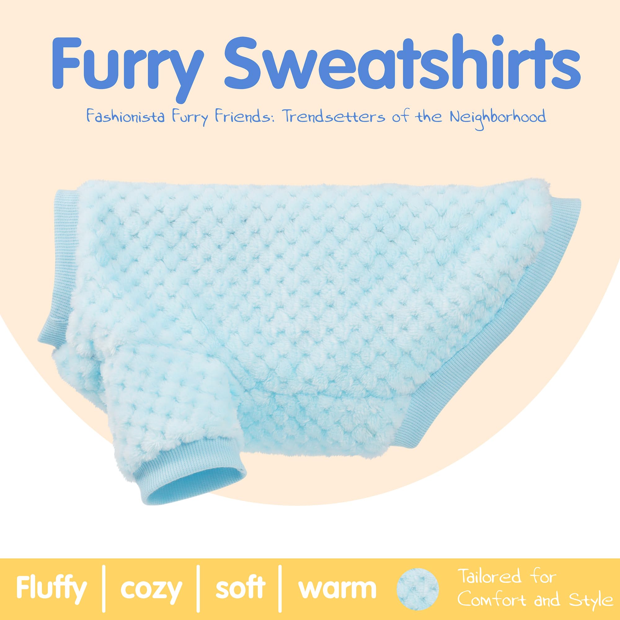 Fuzzy Pineapple Grid Dog Sweater - Ultra Soft & Warm Winter Pet Apparel, Fluffy Textured Knit For Small, Medium Dogs And Cats, C