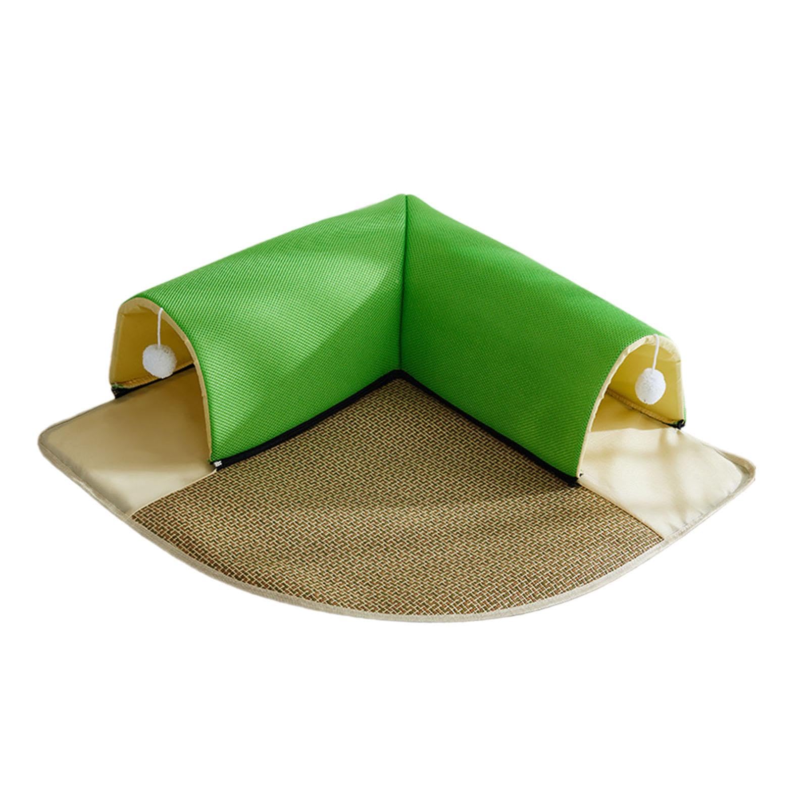 Ilsmysutra Cat Tunnel Bed Running Cat Toys Pets Play Tunnel Cats Cave For Home Cats Green | Cat Supplies | Toys