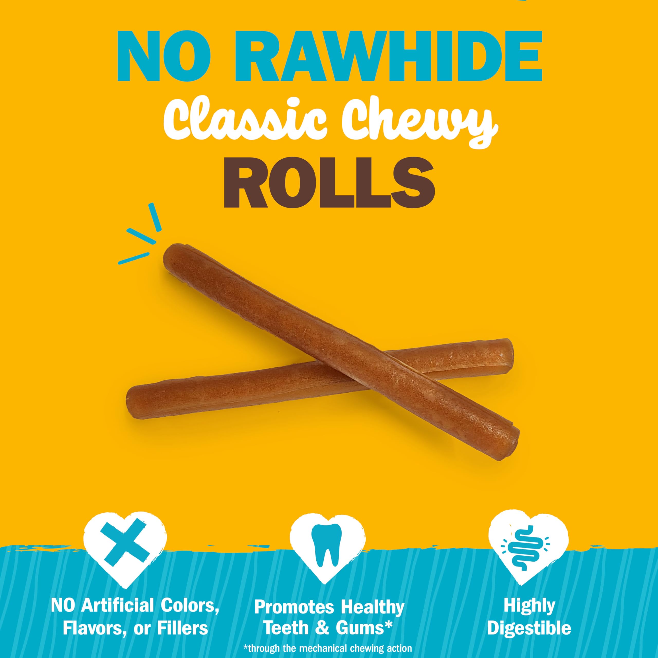 Cadet Chewalicious Classic Chewy Rolls with Real Peanut Butter, Rawhide-Free Healthy Dog Chews, Limited-Ingredient & Long-Lastin
