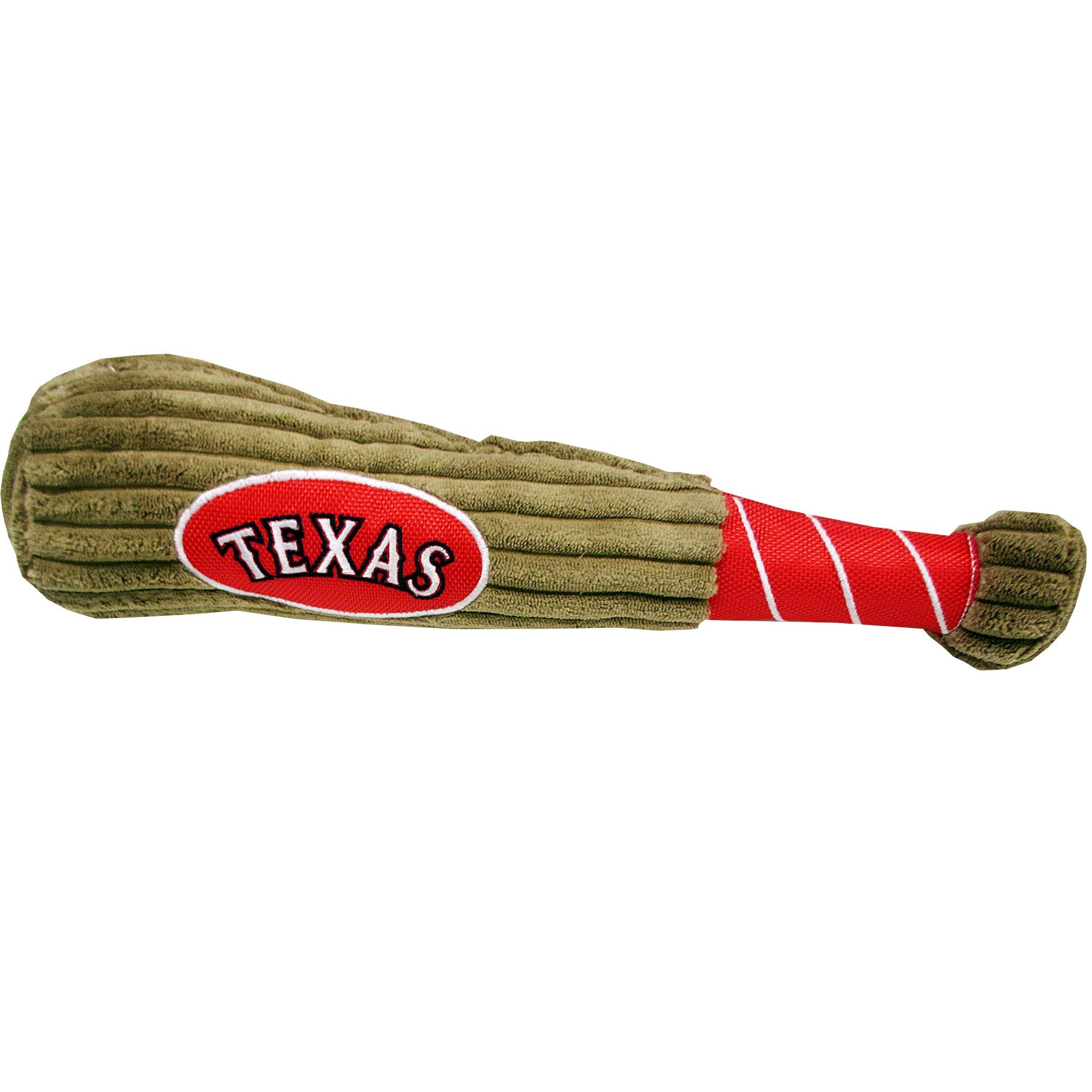 MLB Texas Rangers Baseball Bat Toy for DOGS & CATS. Soft Corduroy Plush Dog Toy with Inner SQUEAKER, MLB Chew Toys for Dogs or C
