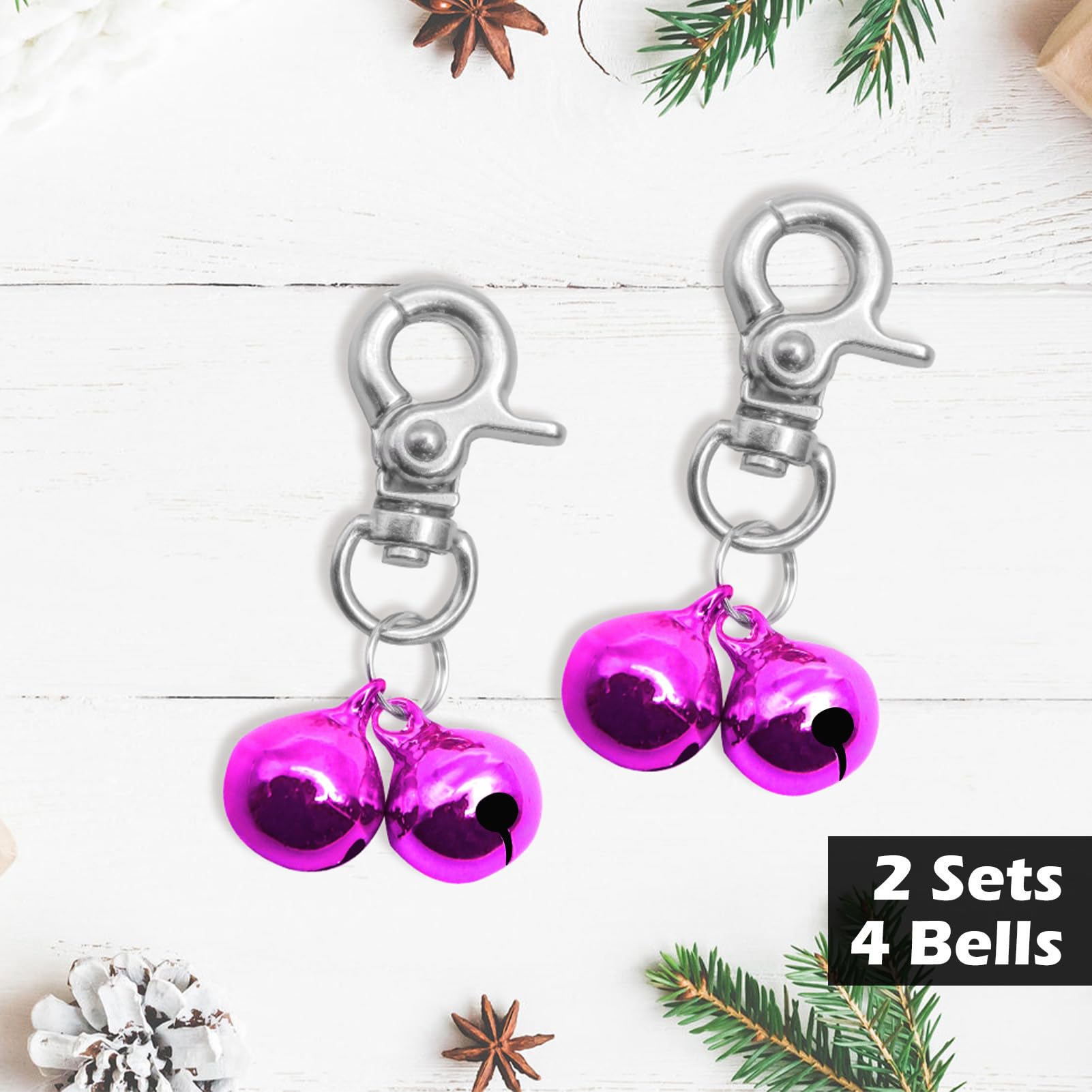 Expawlorer Cat Bell 2 Pack - Cat Collar Accessories Bells Loud With Claw Buckle, Pet Jingle Charm Ornament Training Pendant Jewe